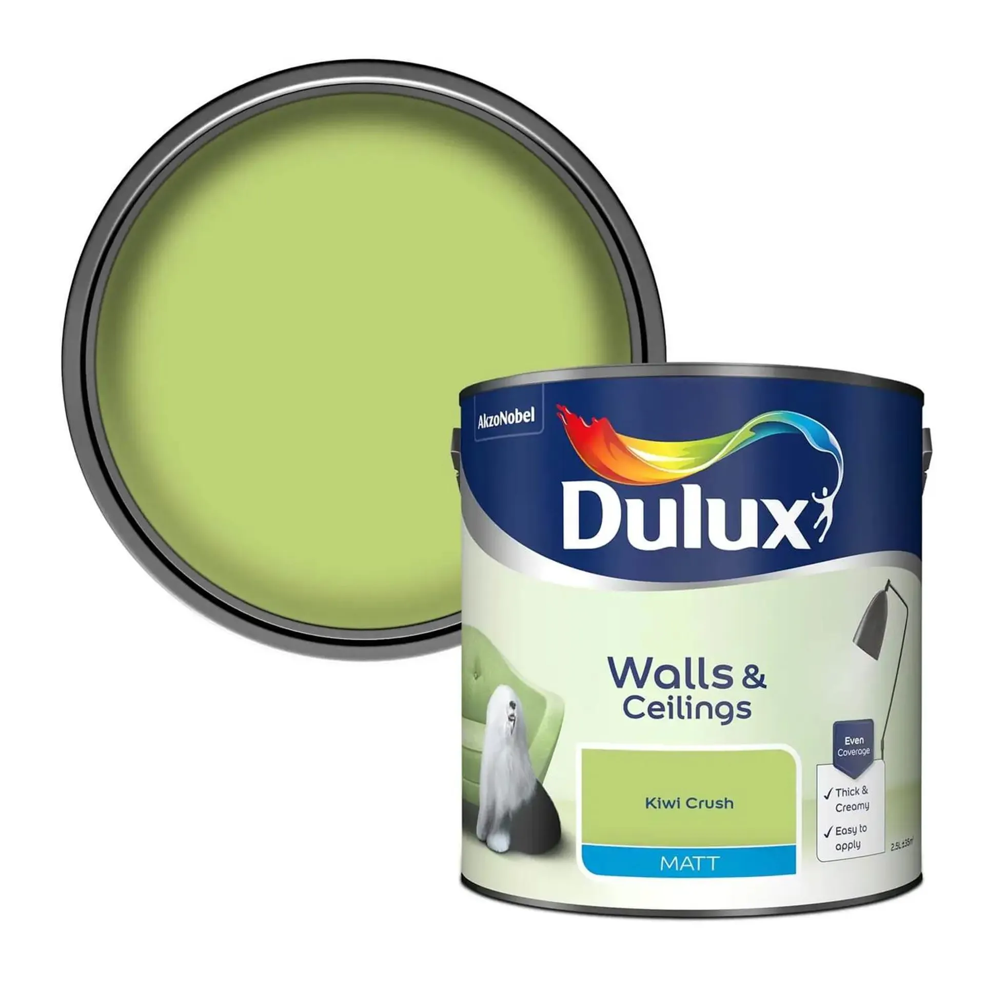 Dulux Standard Kiwi Crush Matt Emulsion Paint - 2.5L