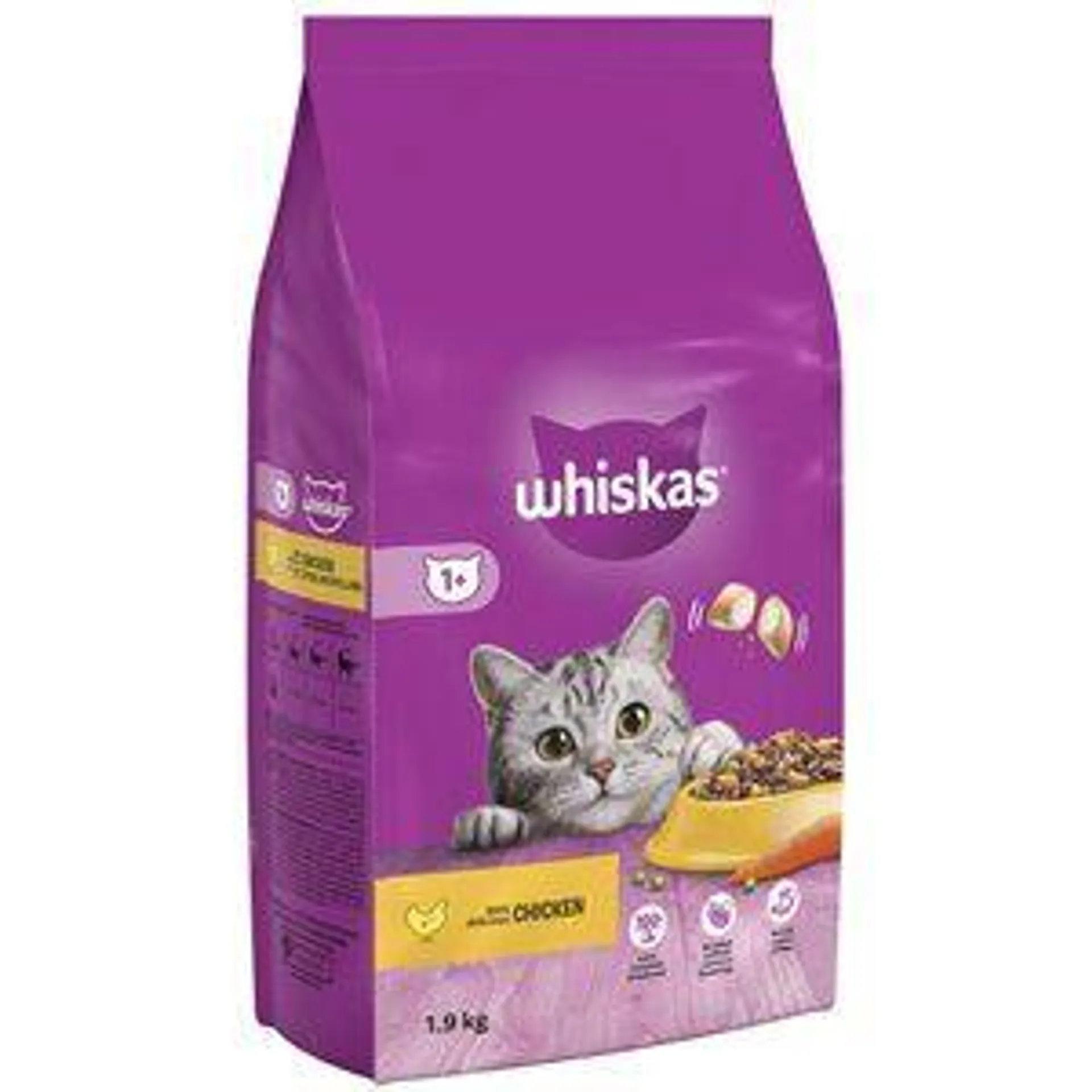 Whiskas 1+ Cat Complete Dry With Chicken - 1.9Kg