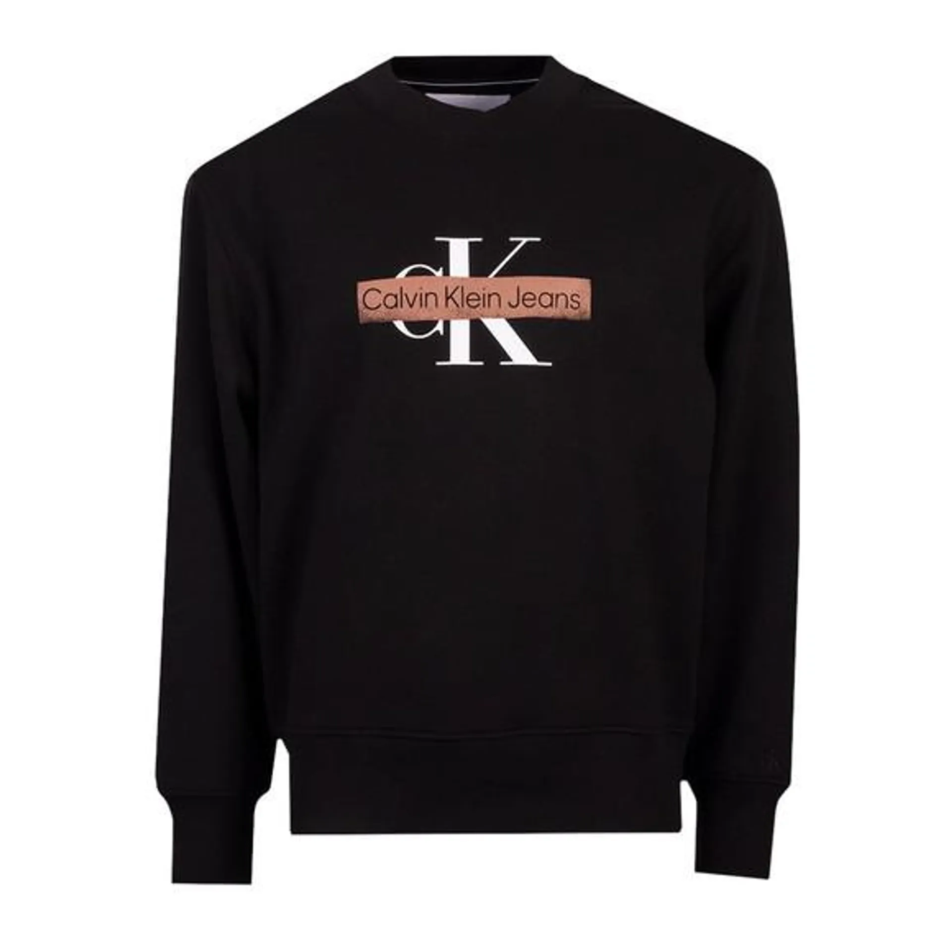 Mens Black Monologo Stencil Crew Sweatshirt