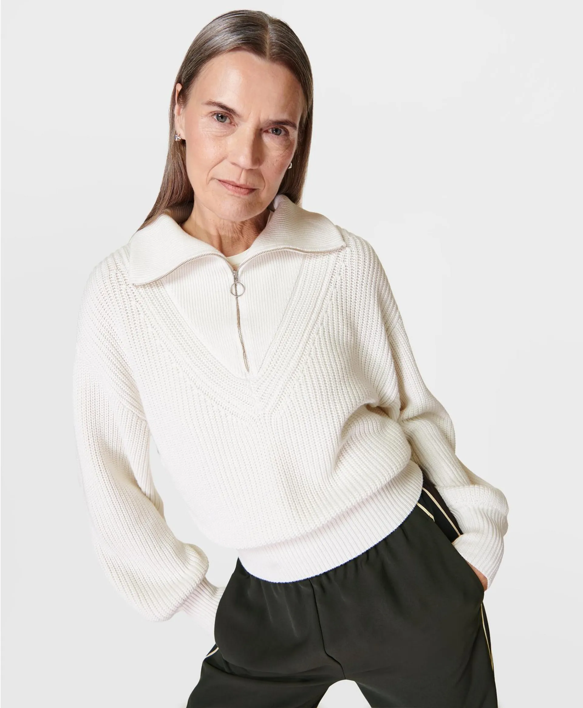 Modern Collared Knitted Jumper