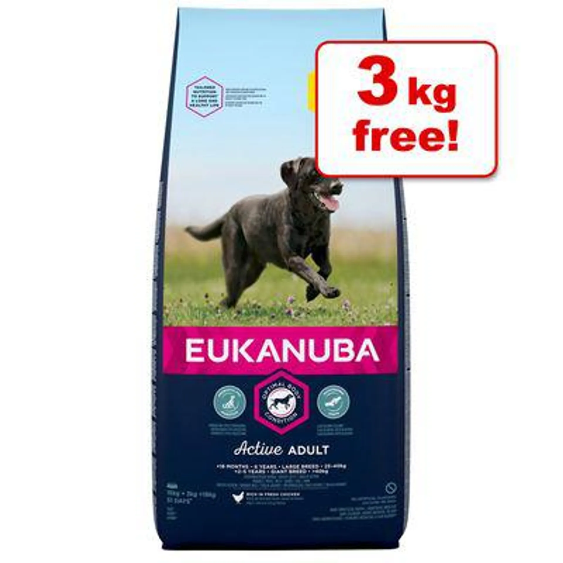 18kg Eukanuba Dry Dog Food- 15kg + 3kg Free!*