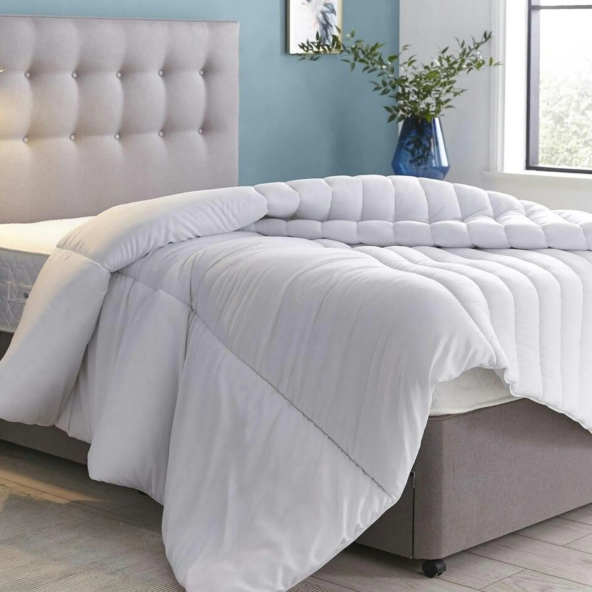 OHS Perfect For Partners Soft Touch 10.5/13.5 Dual Tog Quilted Duvet, King - White