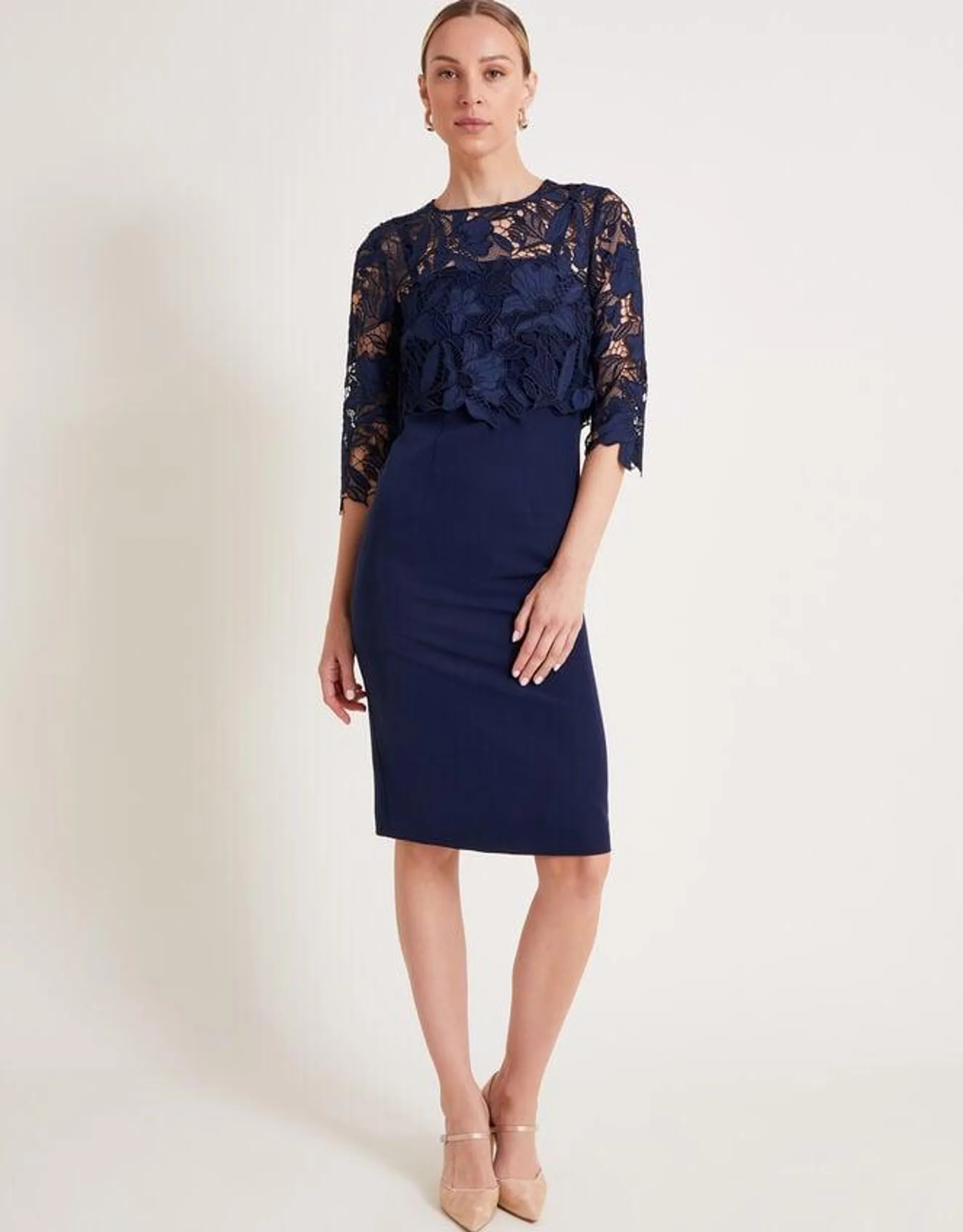 Maya Lace Dress Blue