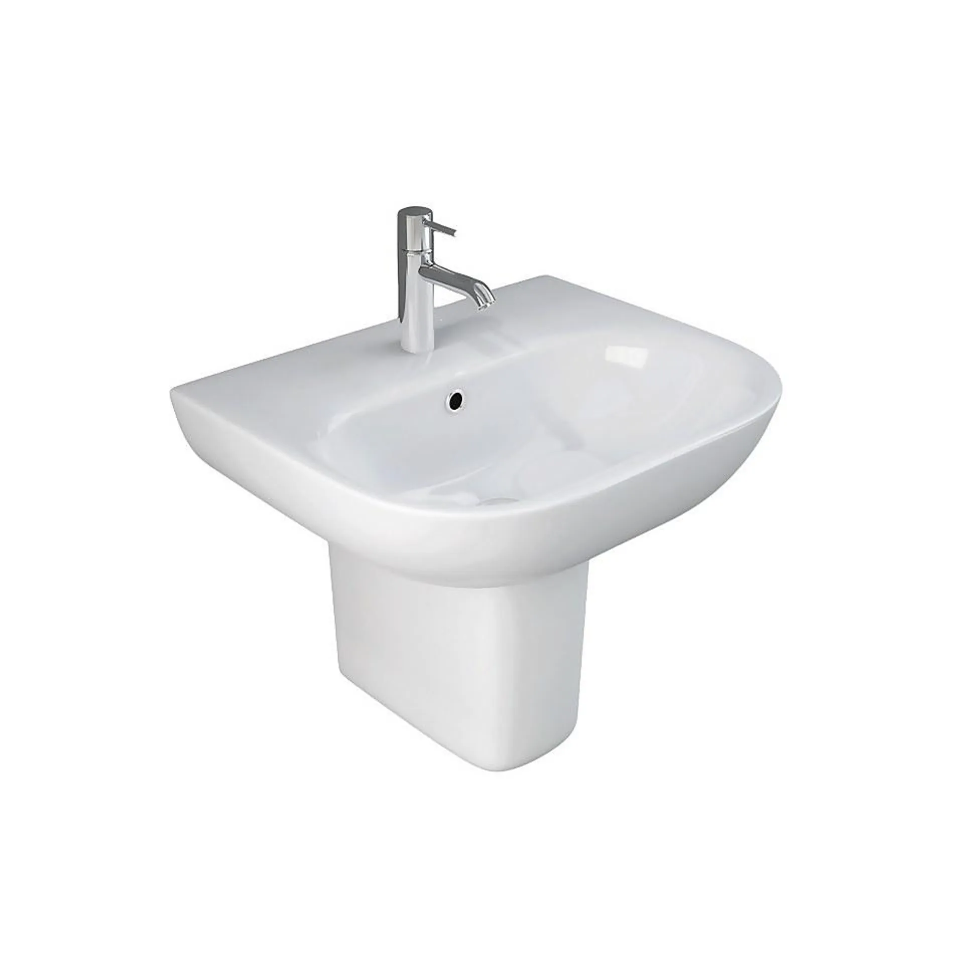 Bathstore Newton 550mm White Basin and Semi Pedestal