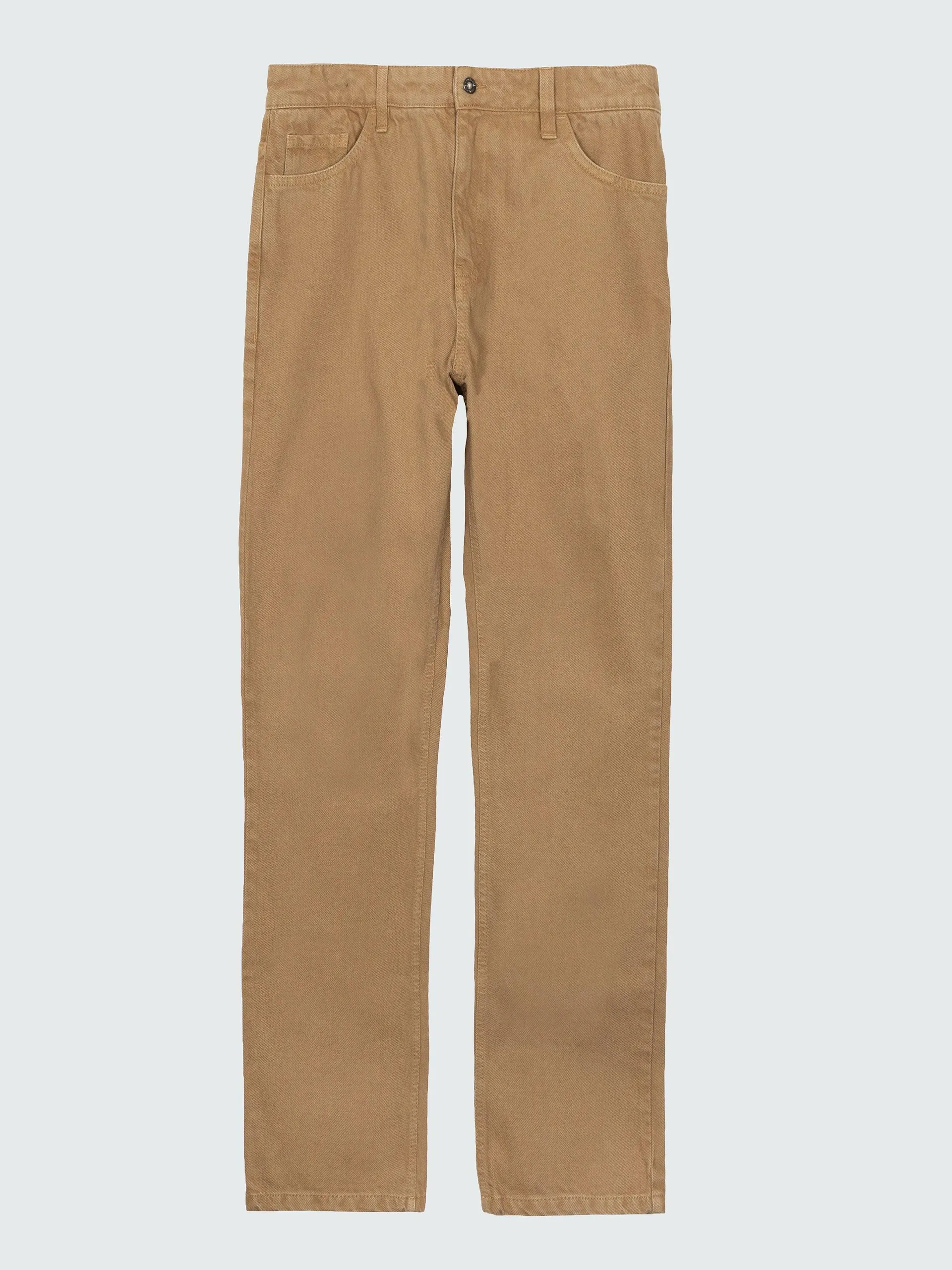 Organic cotton twill 5-pocket jeans in flint beige