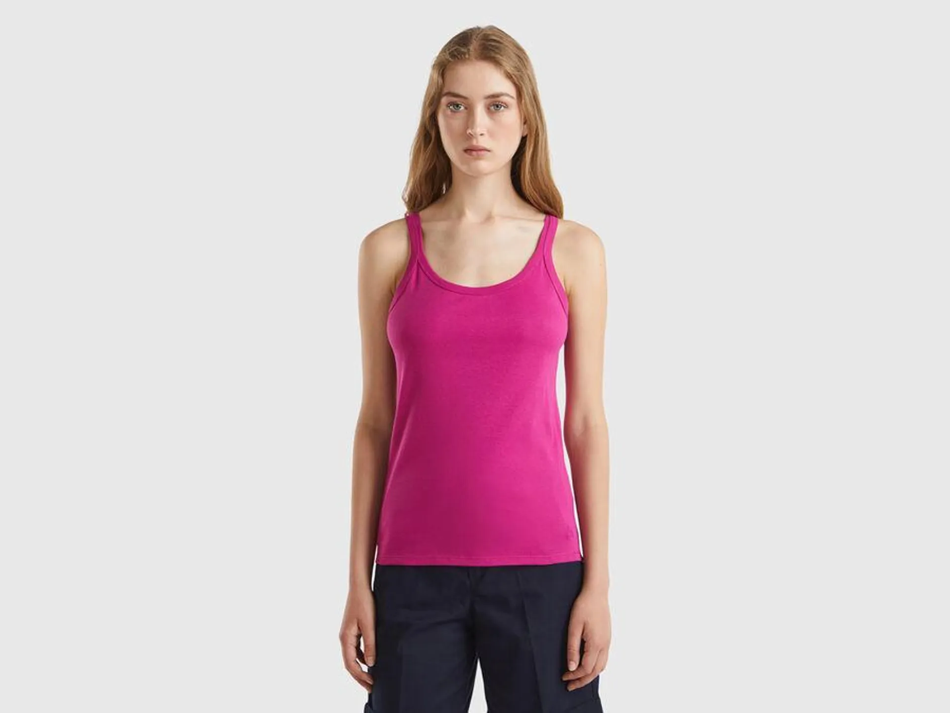 Cyclamen tank top in pure cotton