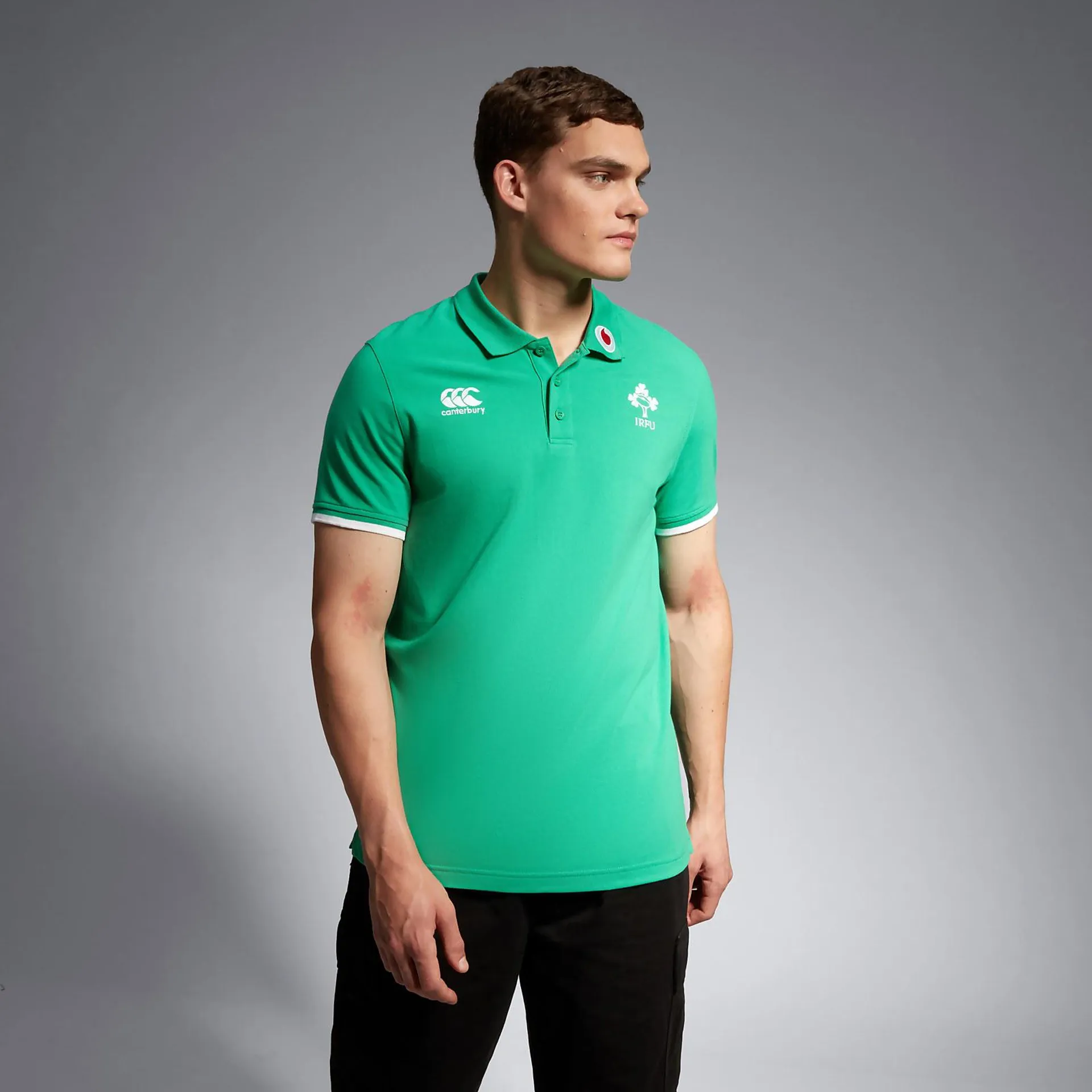 MENS IRELAND TEAM POLO SHIRT GREEN/BLUE