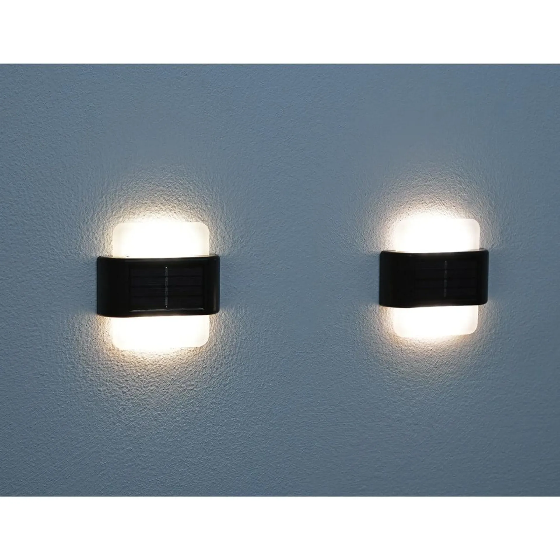 Simply Solar Frosted Up/Down Wall Light 2pk - Warm White