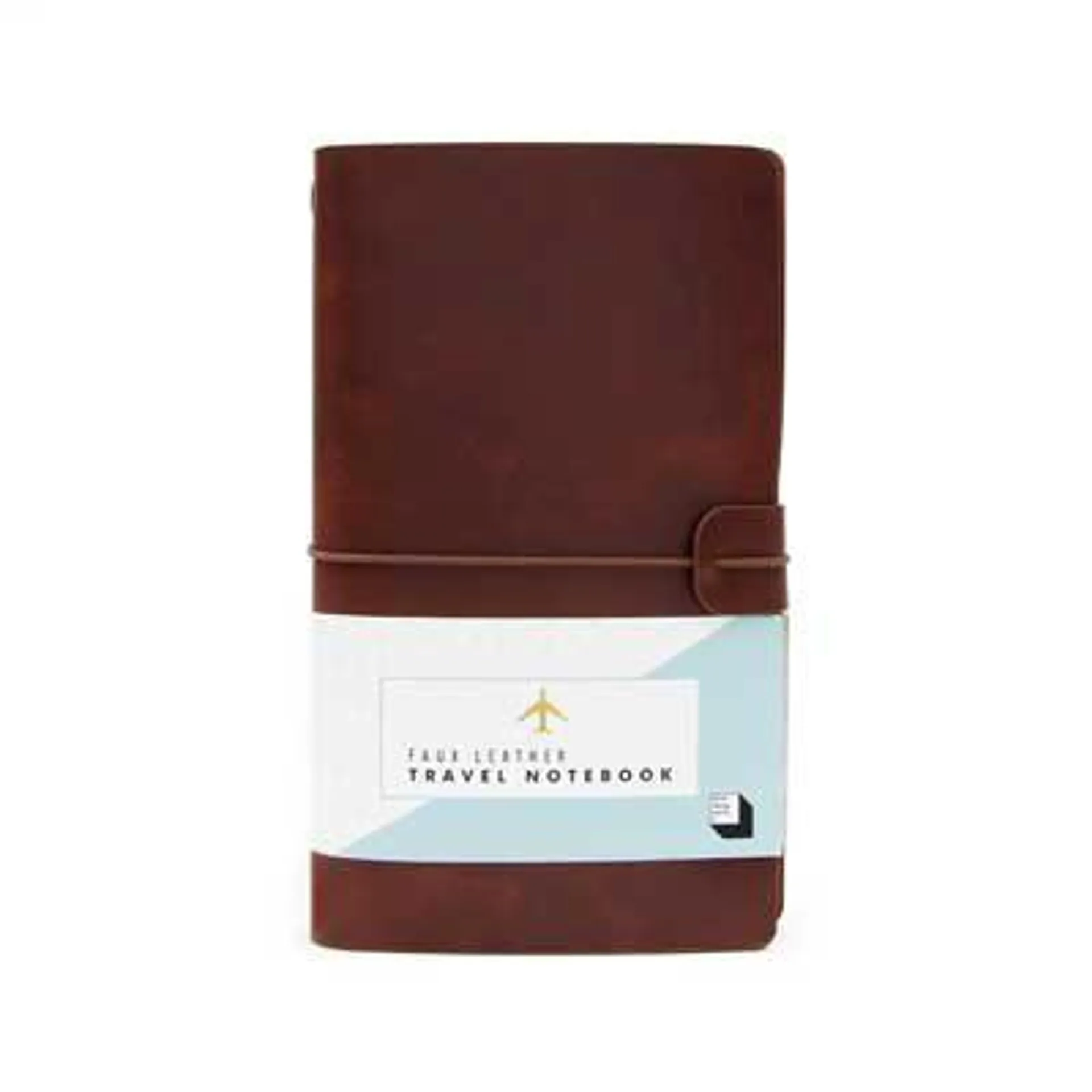 Faux Leather Travel Notebook Brown