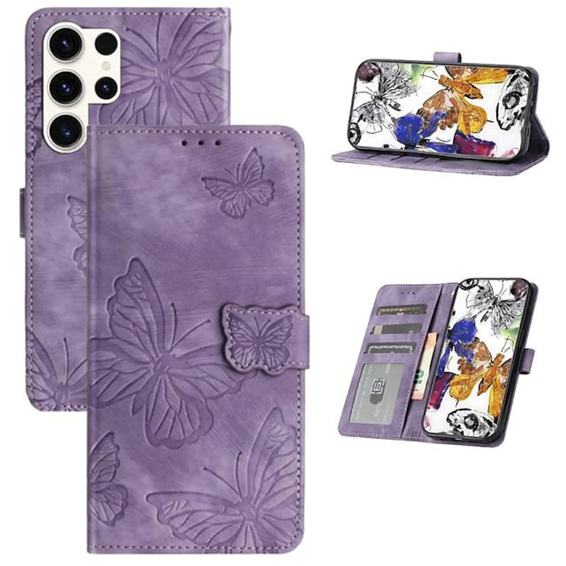 Phone Case For Samsung Galaxy Wallet Case S23 S22 S21 S20 Plus Ultra A14 A34 A54 A73 A53 A33 A23 A13 S10 Plus Flip Wallet Full Body Protective Butterfly TPU PU Leather