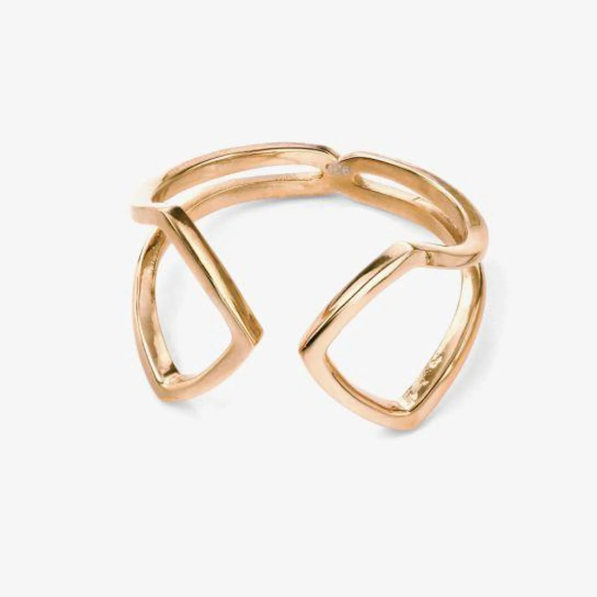 Gold-Plated Open Arrow Ring R3423