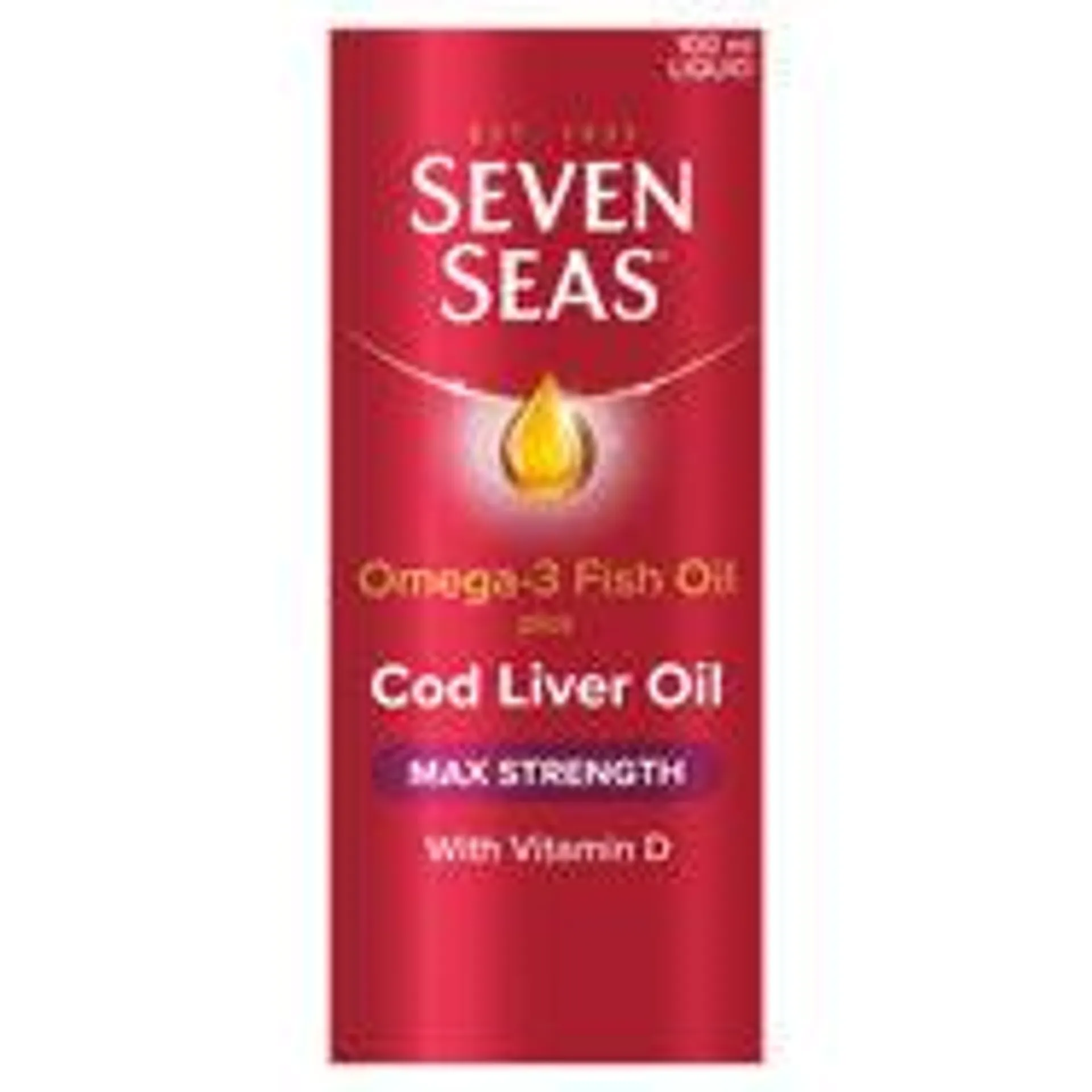 Seven Seas Omega-3 Fish Oil Plus Cod Liver Oil Max Strength 100ml