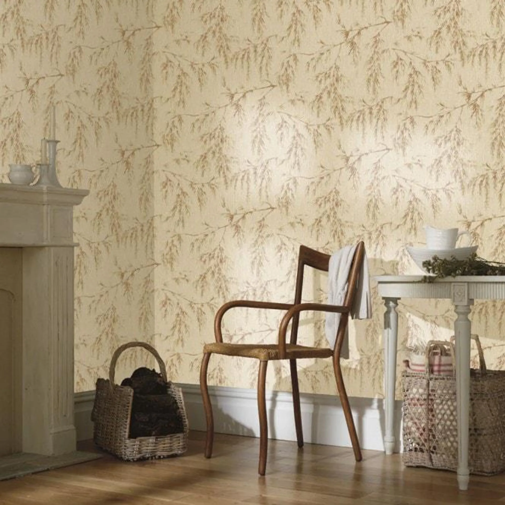 Willow Tree Wallpaper in Neutral and Rust