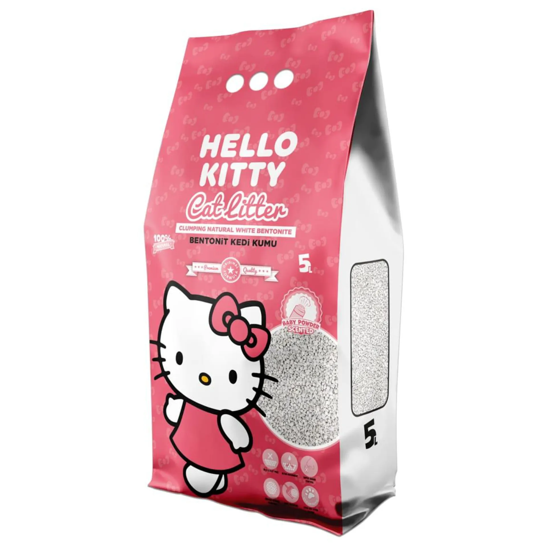 Hello Kitty Cat Litter 5L - Baby Powder Scented