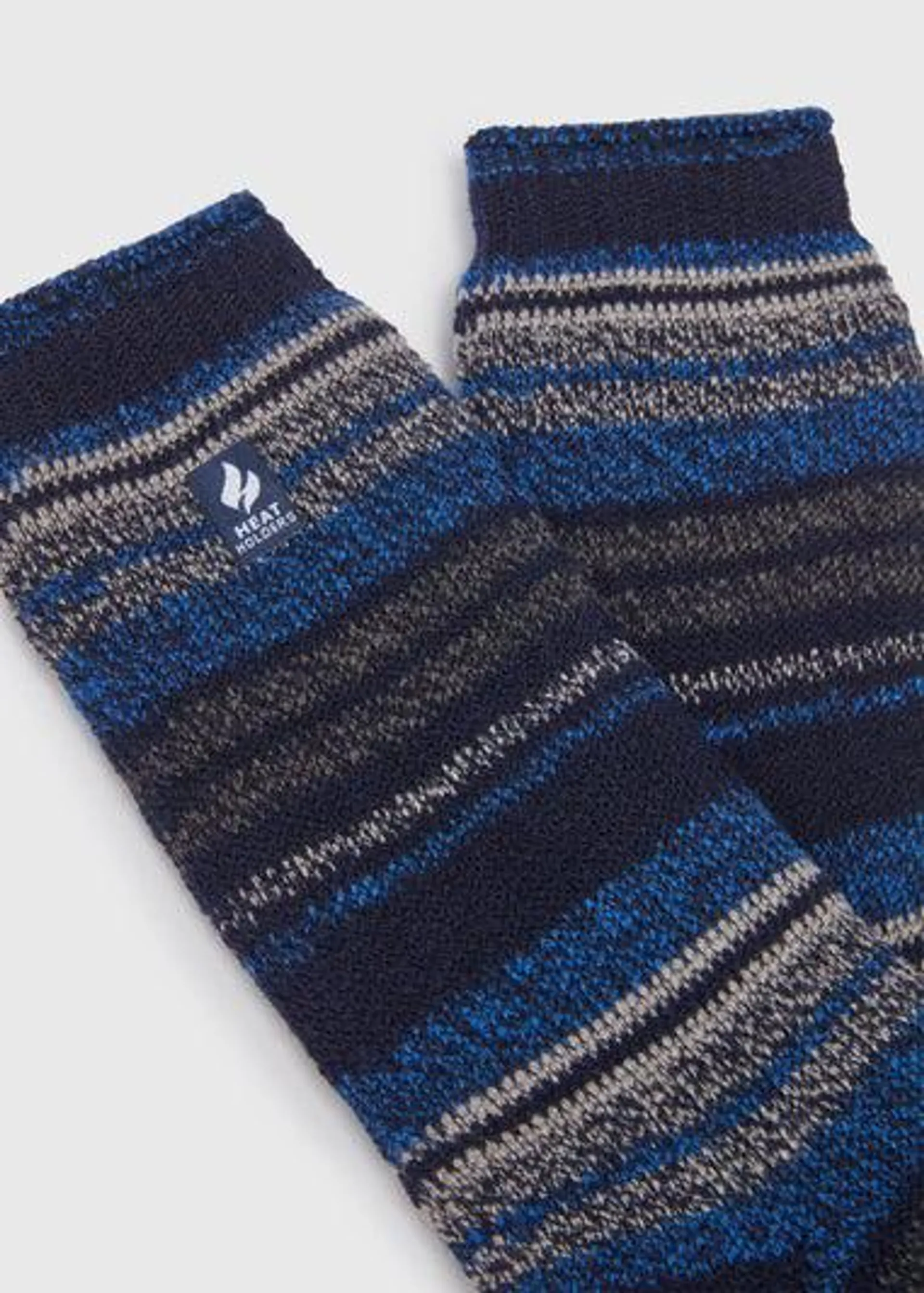 Heat Holders Navy Stripe Socks - Sizes 6-11