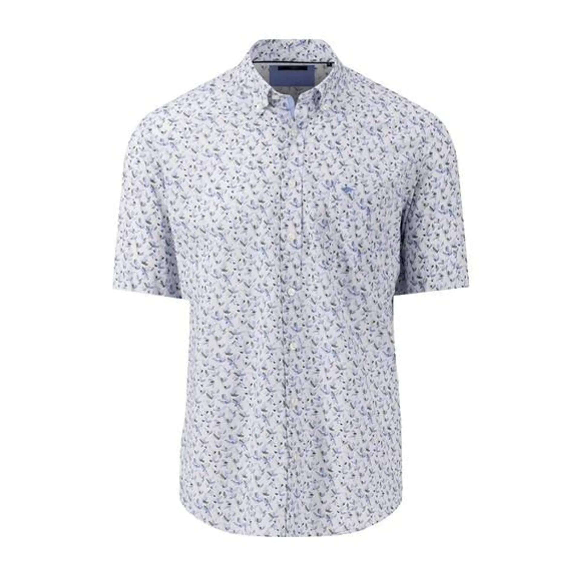 Mens Blue S/S Summer Prints Shirt