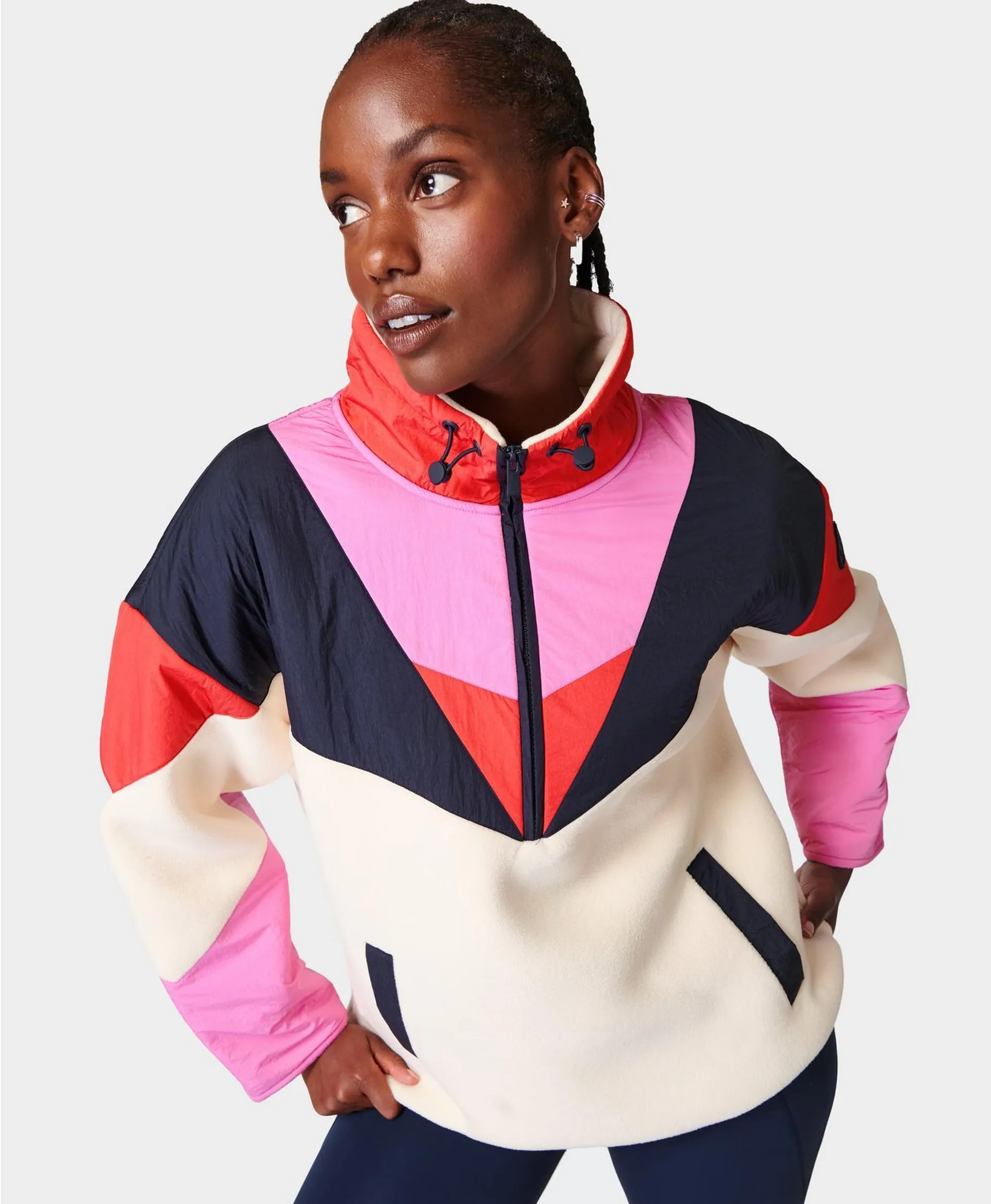 Retrograde Fleece Colour Block Half Zip