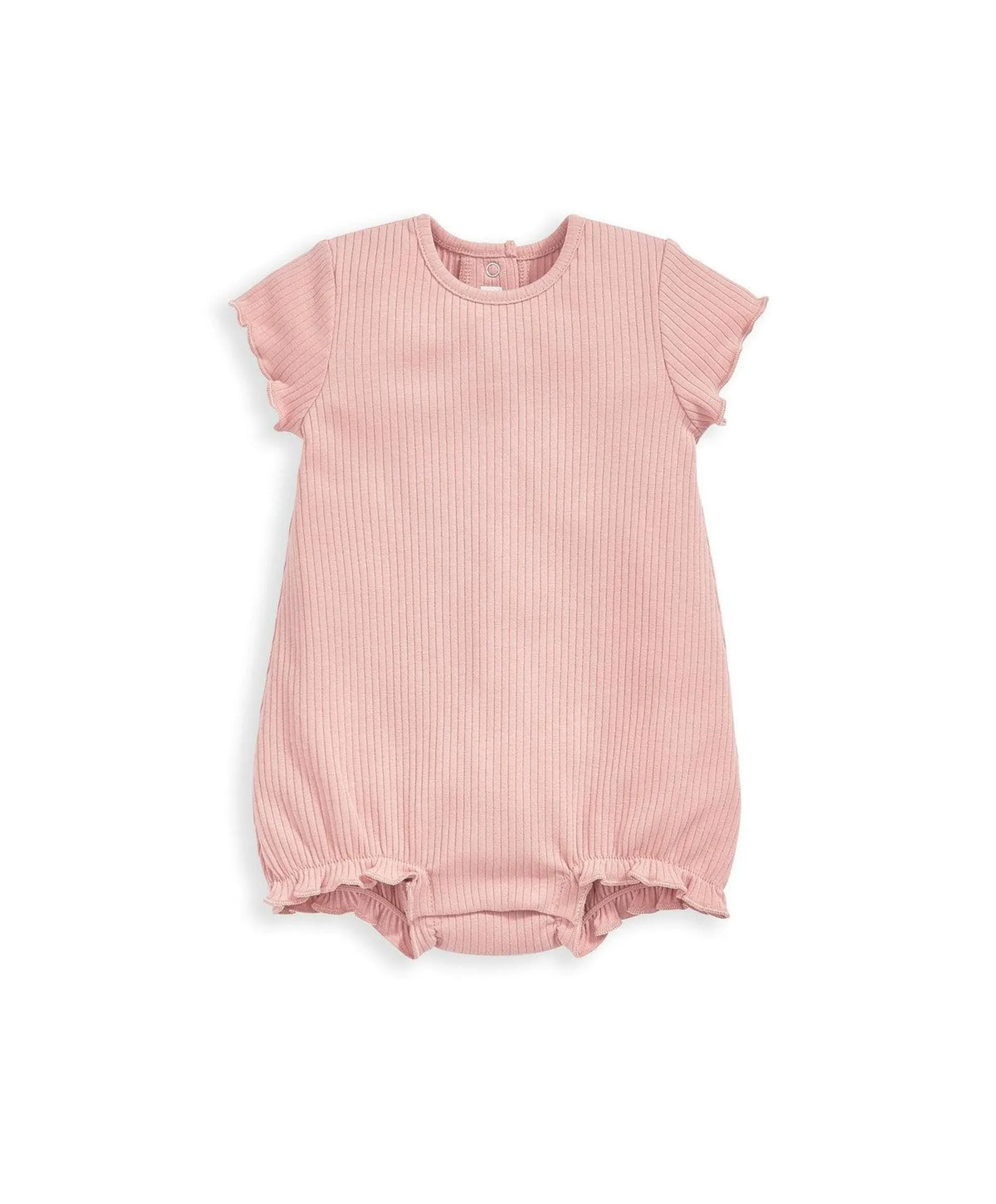 Organic Ribbed Romper - Dusky Pink