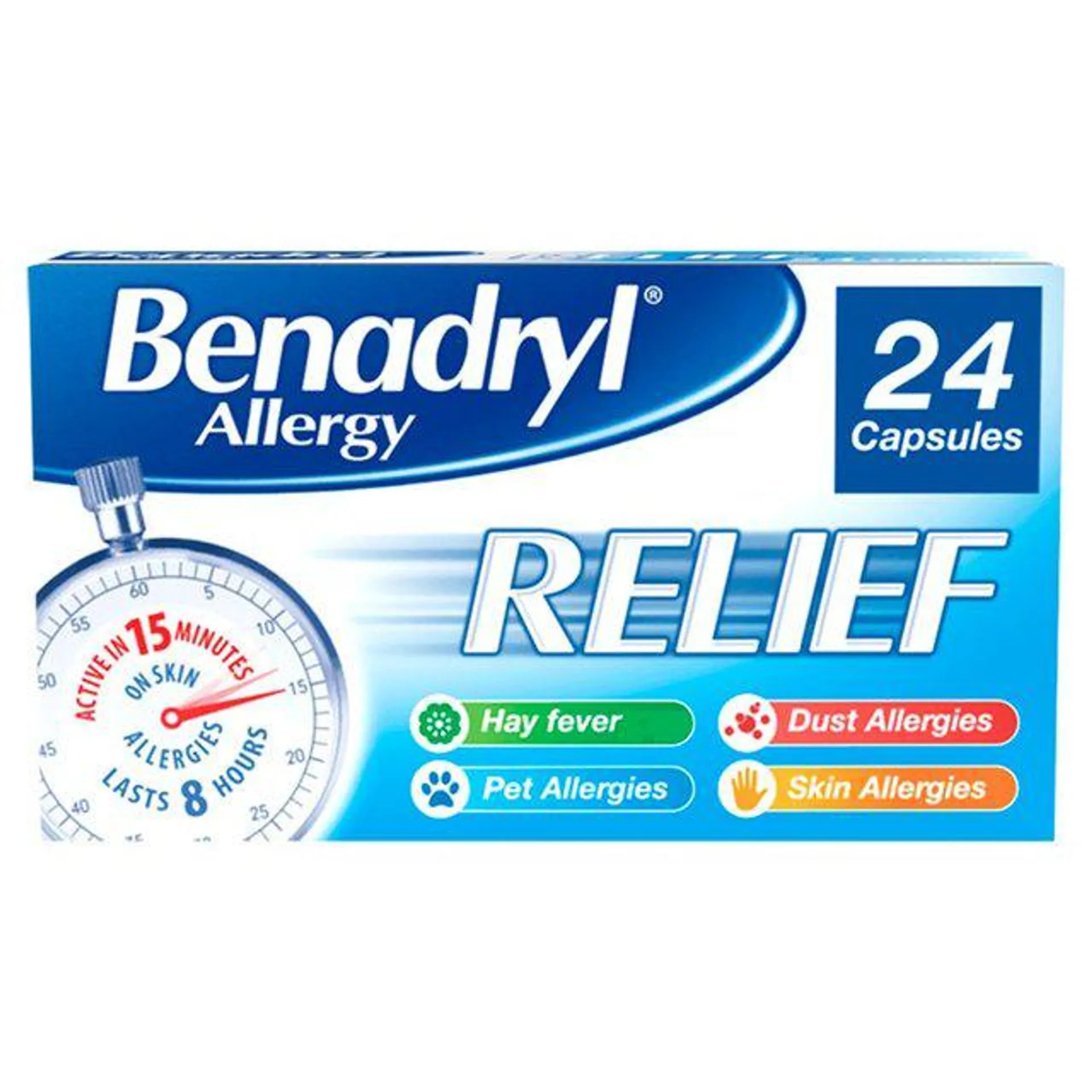Benadryl Allergy Relief Capsules 24 per pack