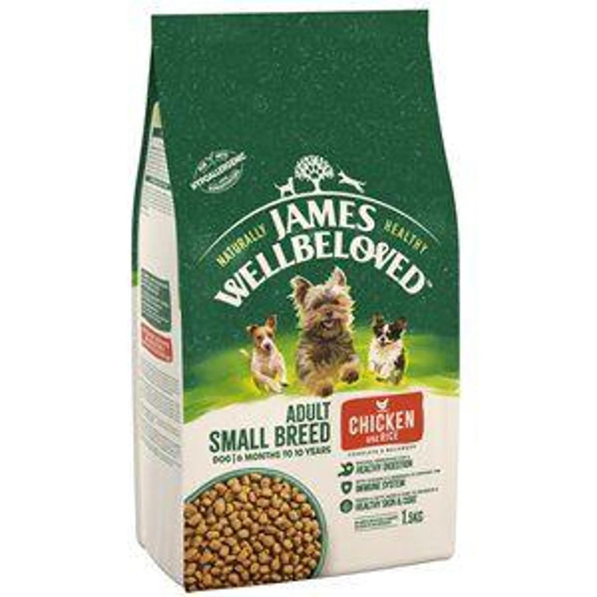 James Wellbeloved Adult Small Breed Chicken & Rice - 1.5Kg