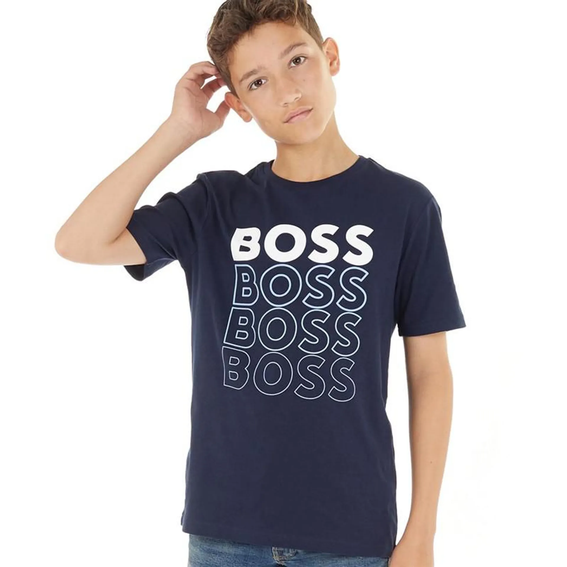 BOSS Boys T-Shirt Bleu Cargo