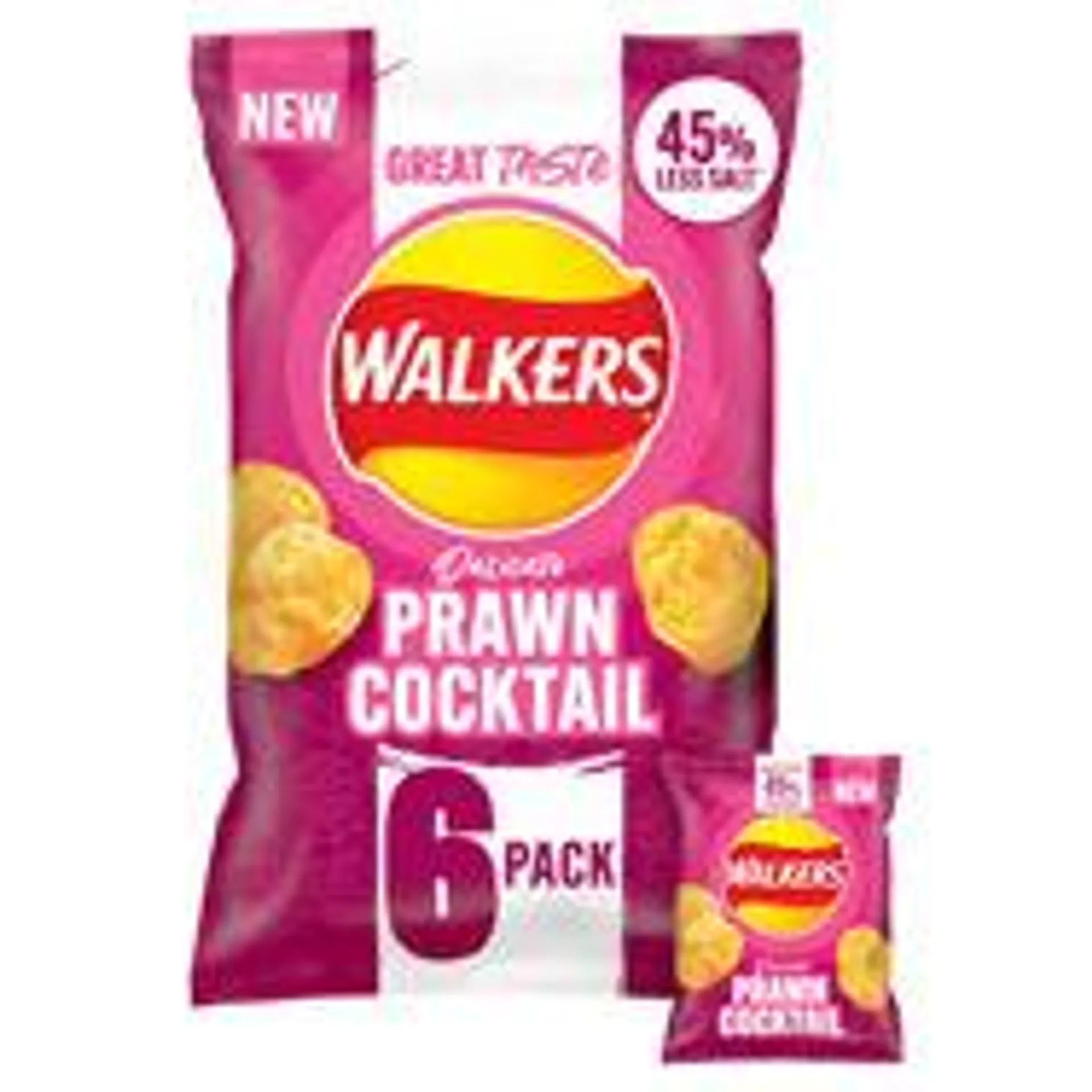 Walkers Less Salt Delicate Prawn Cocktail Multipack Crisps