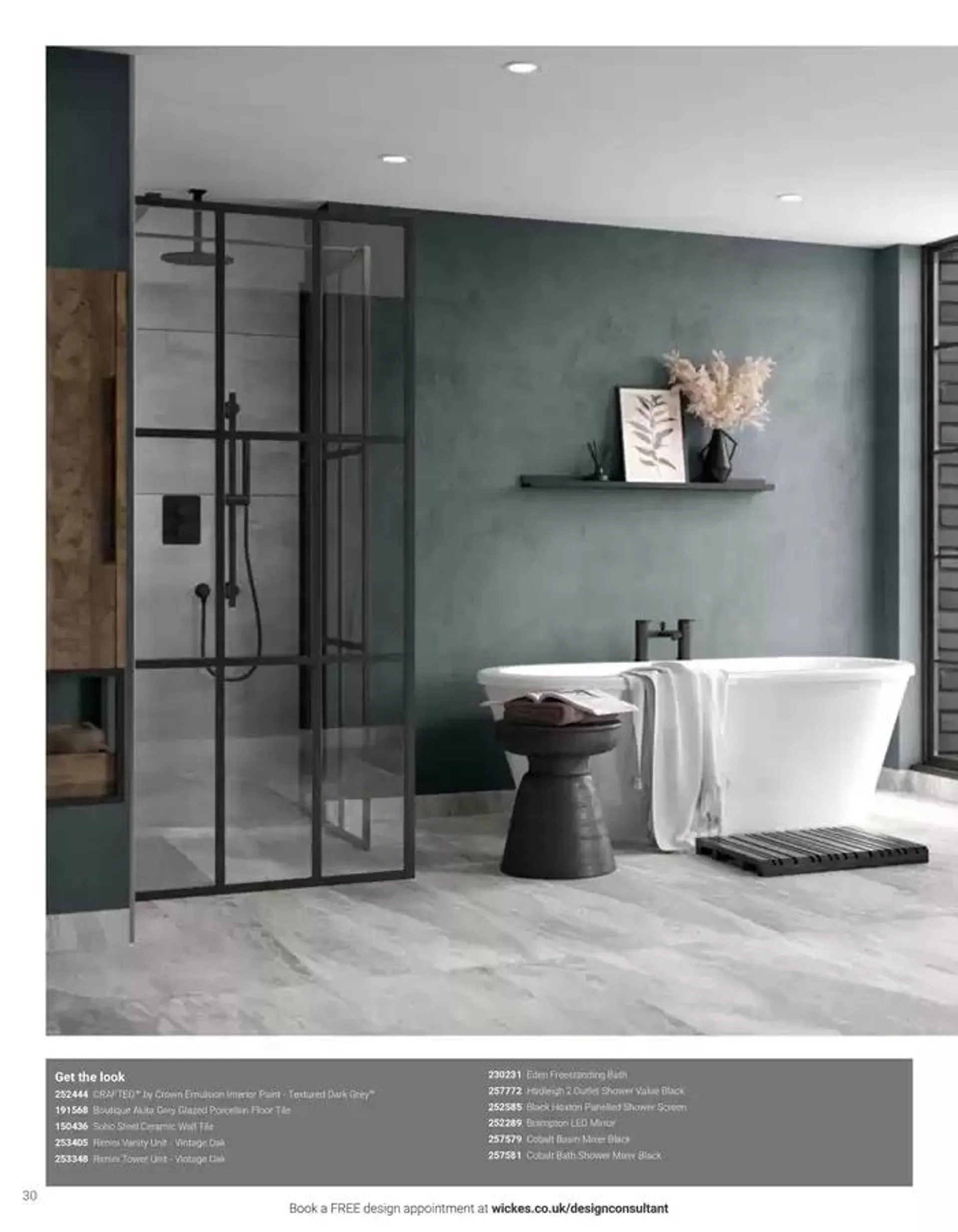 Wickes Bespoke Bathrooms brochure from 5 November to 31 December 2024 - Catalogue Page 30