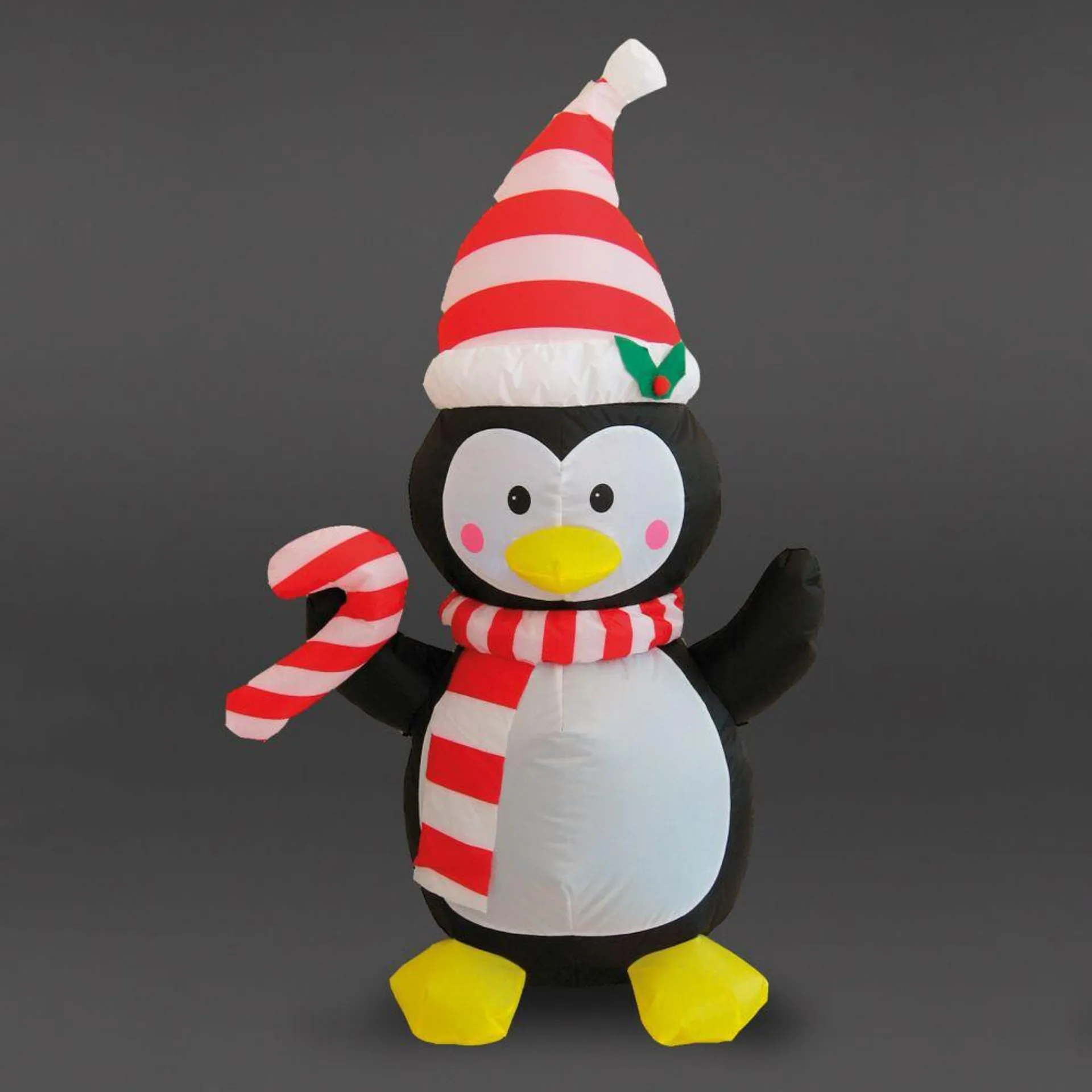 120cm Inflatable Penguin With Candy Cane