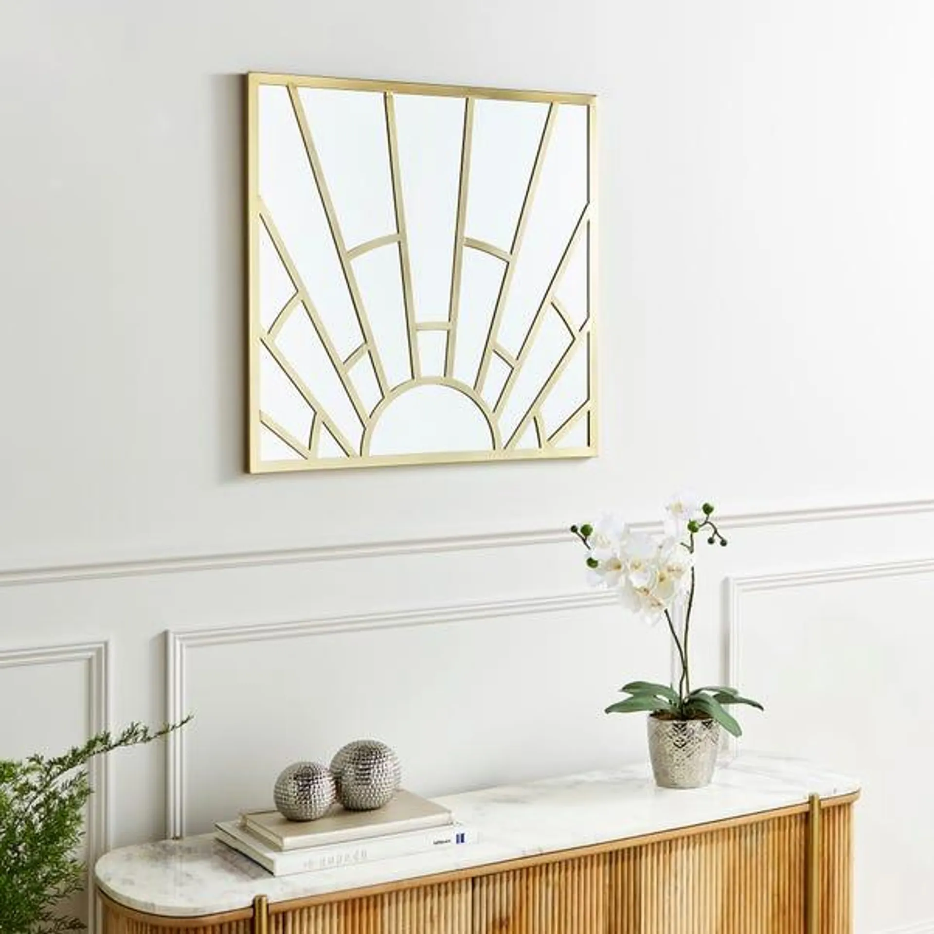 Sun Rays Square Wall Mirror