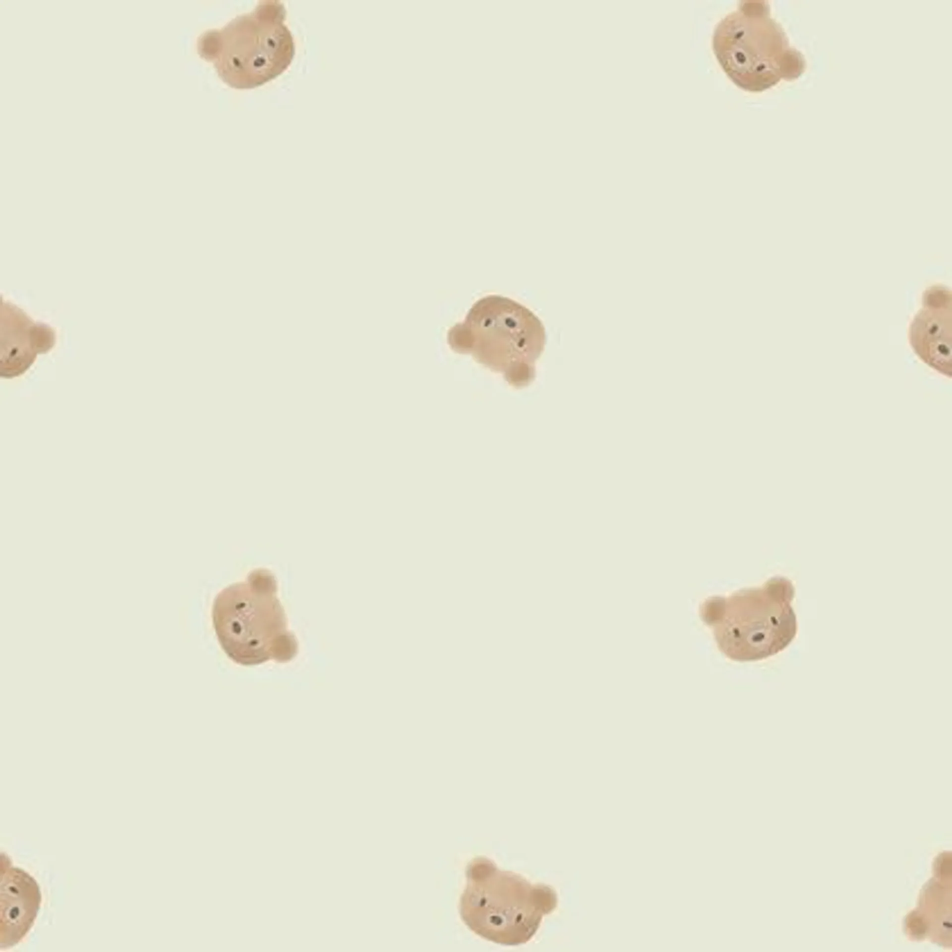 Cozy Bear Wallpaper in Soft Sage