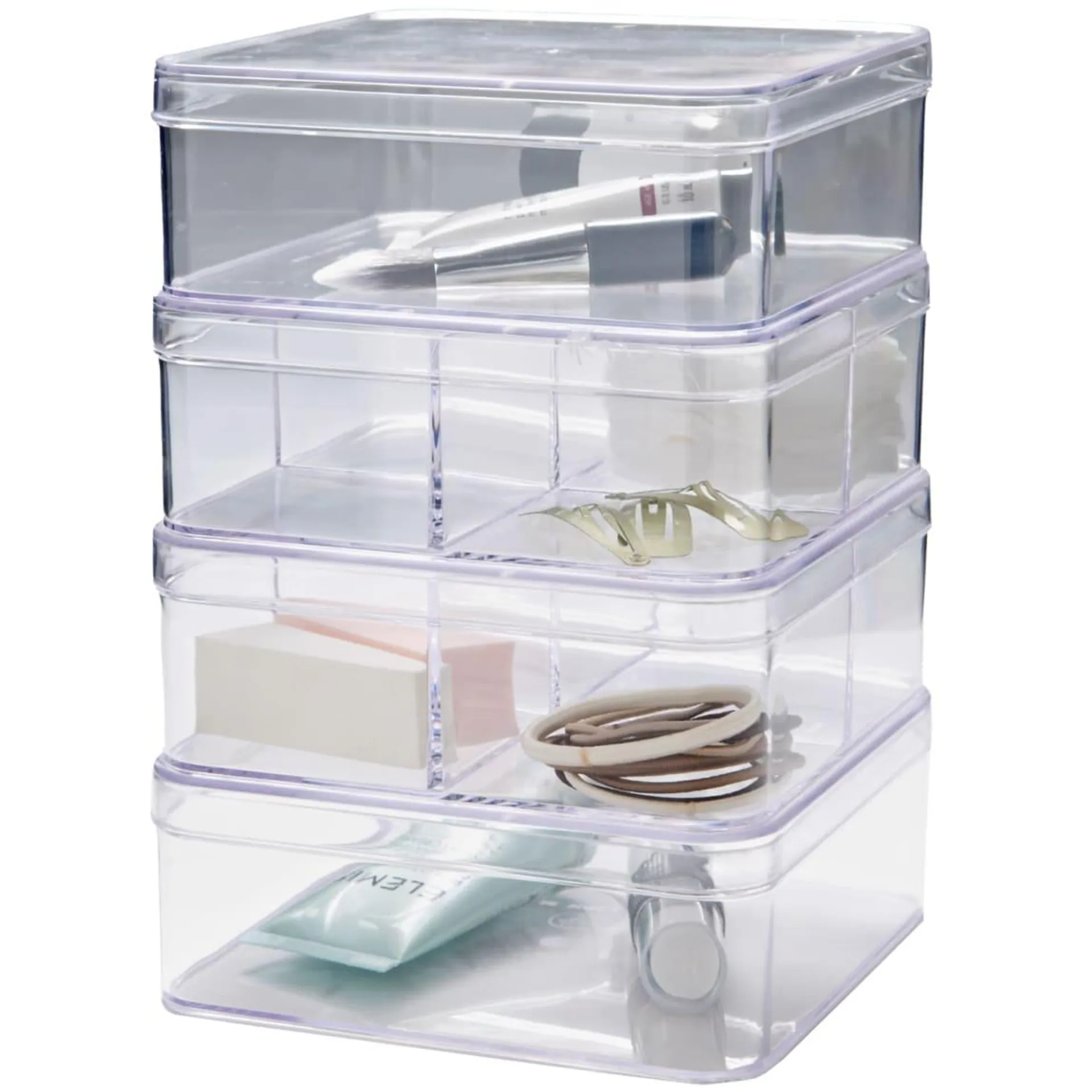 Stackable Square Organisers 4pk