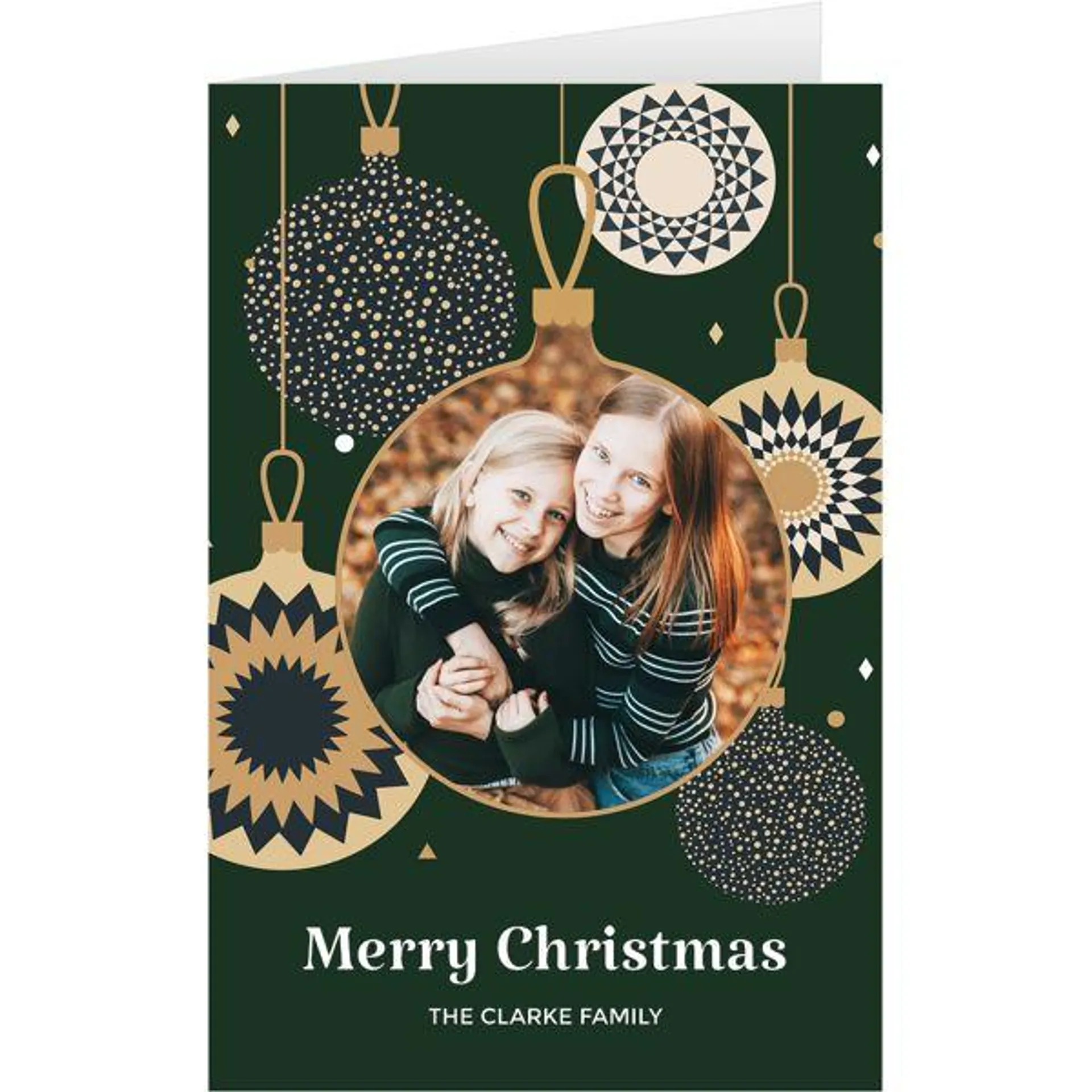 Christmas baubles photo frame