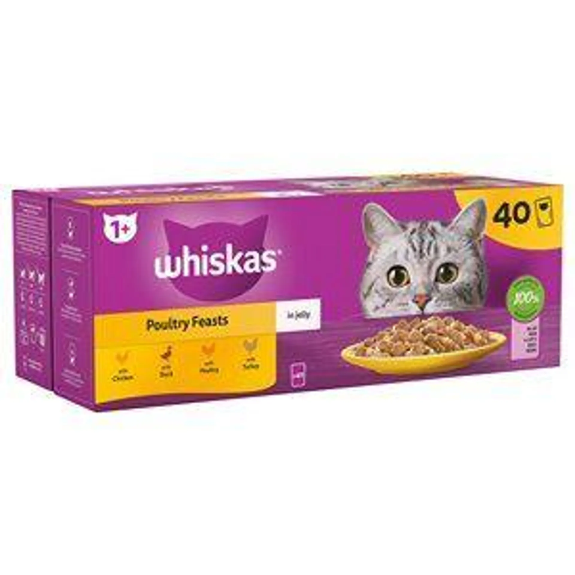 Whiskas 1+ Poultry Feats In Jelly Multipack