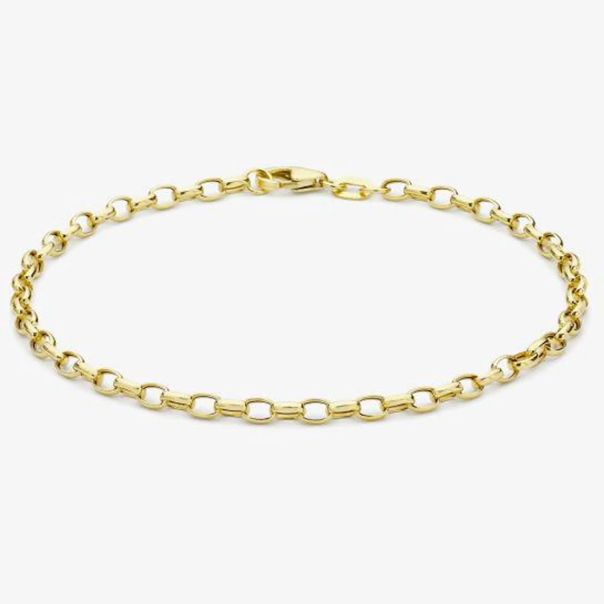9ct Yellow Gold Oval Belcher Chain Bracelet 1.24.0761