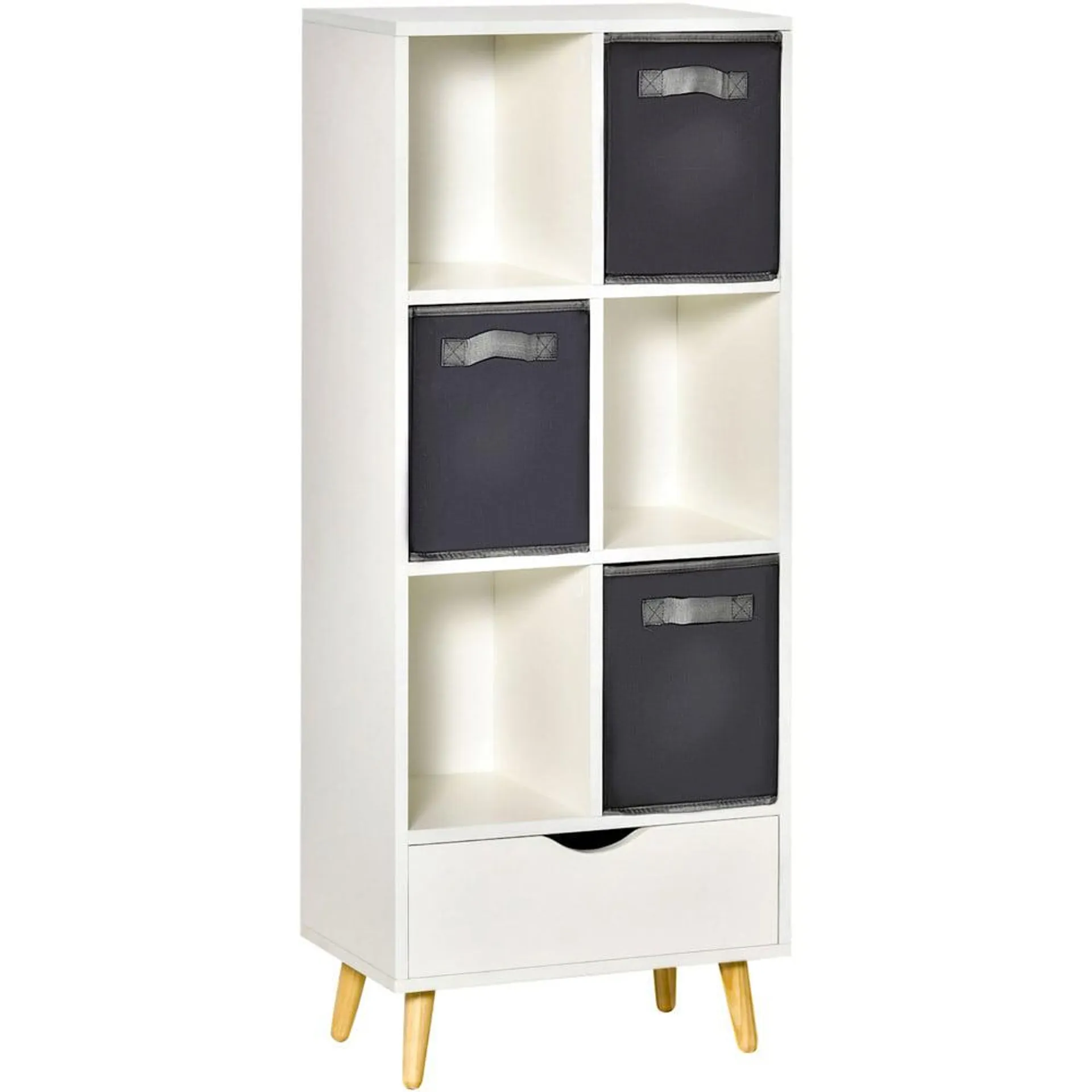HOMCOM 6 Cube White Bookcase