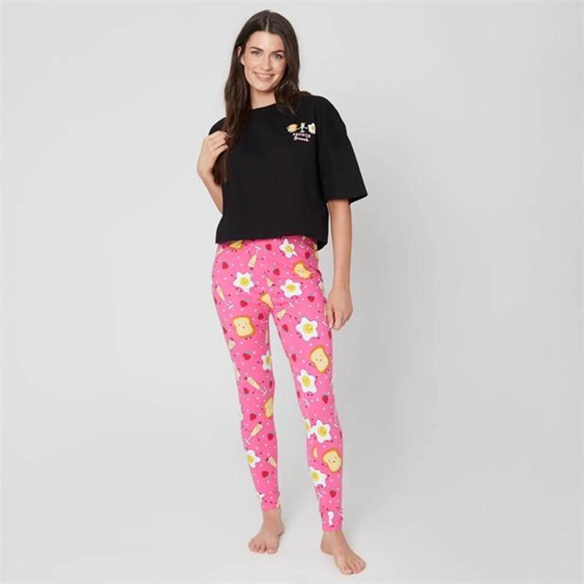 Brunch Slogan Legging Pyjama Set