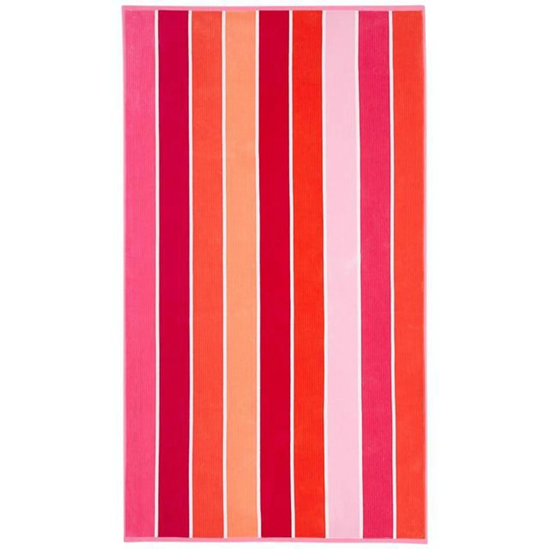 M&S Collection Pure Cotton Sand Resistant Striped Beach Towel, Pink Mix