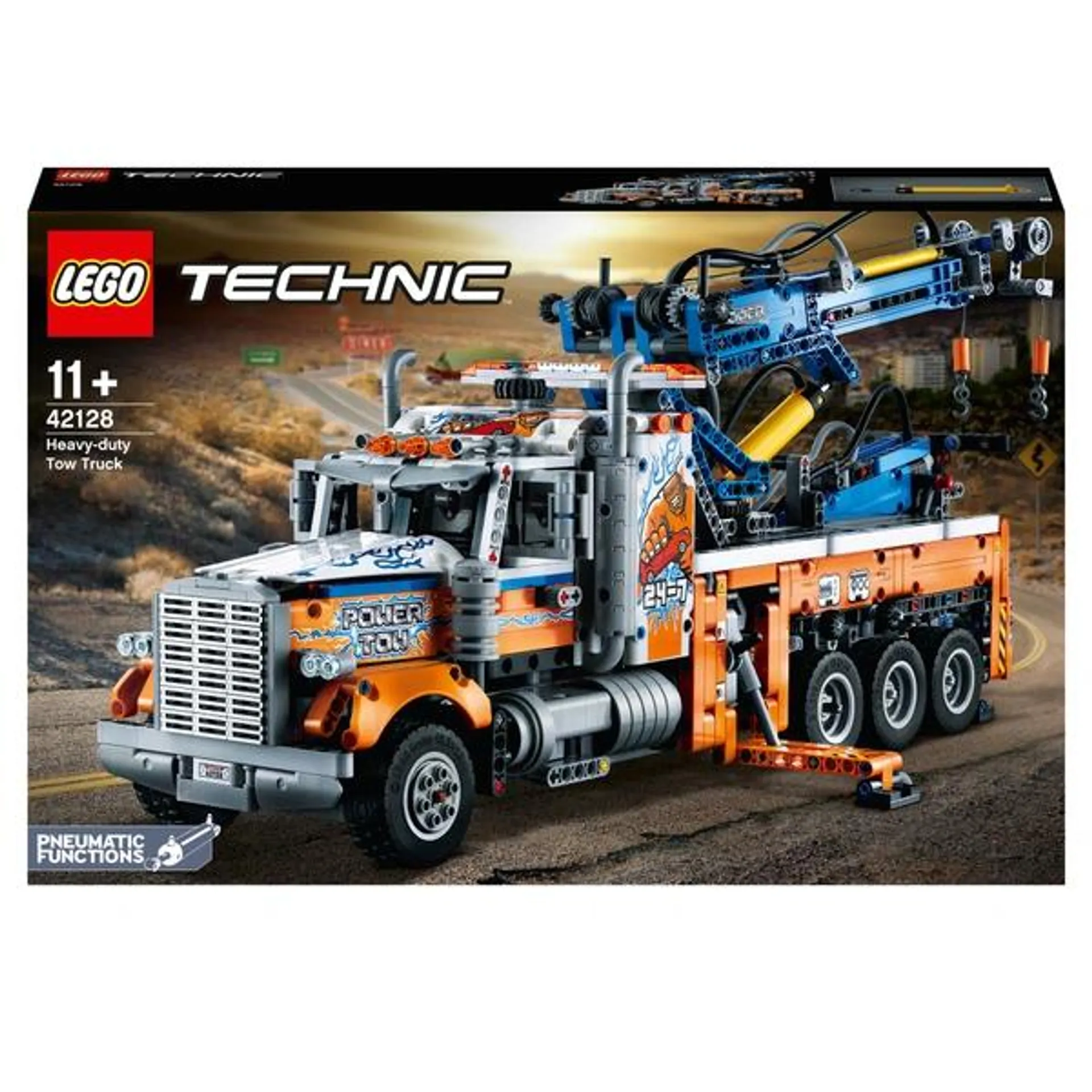 LEGO Technic 42128 Heavy-Duty Tow Truck Toy with Pneumatic Crane