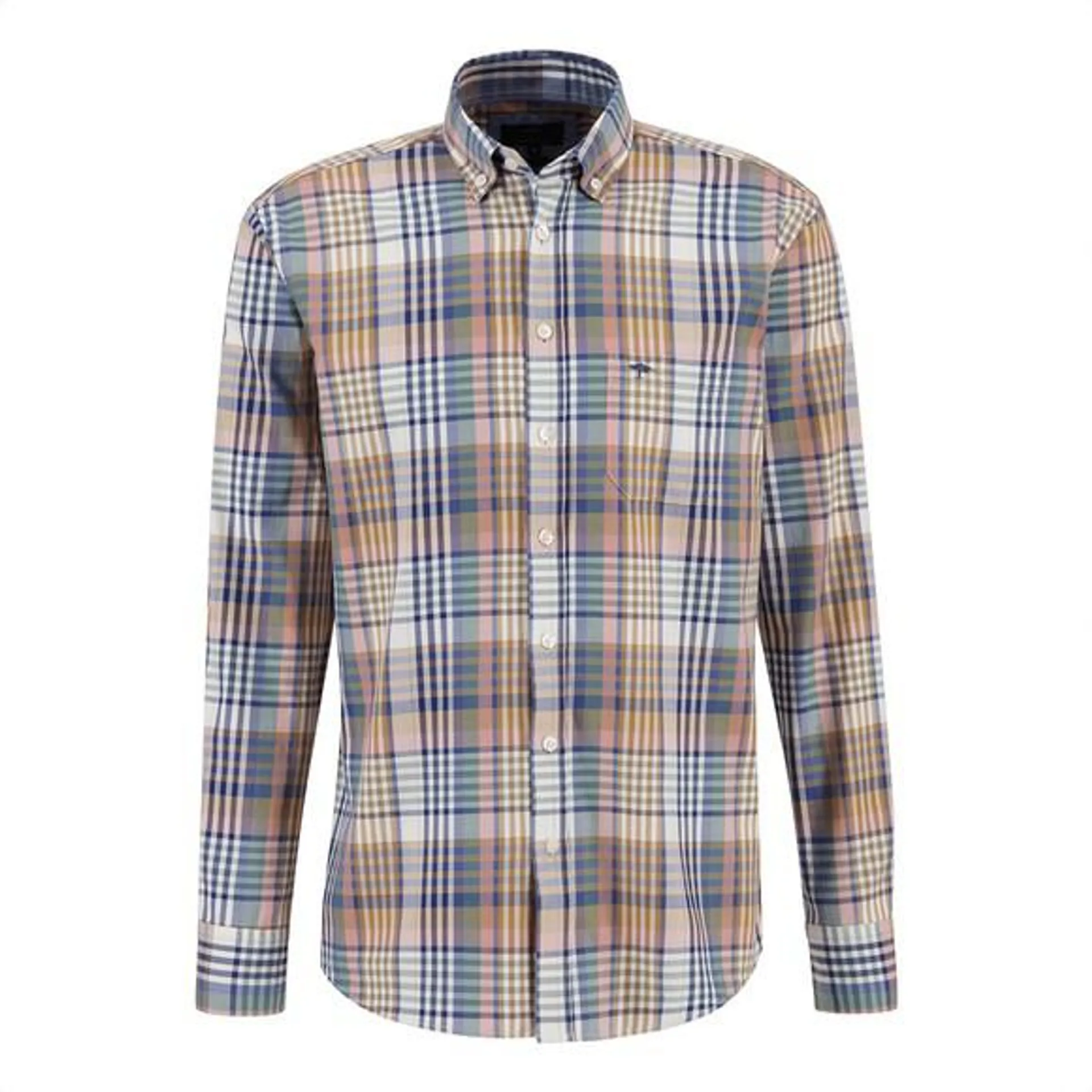 Mens Blue Sage Green Check Shirt