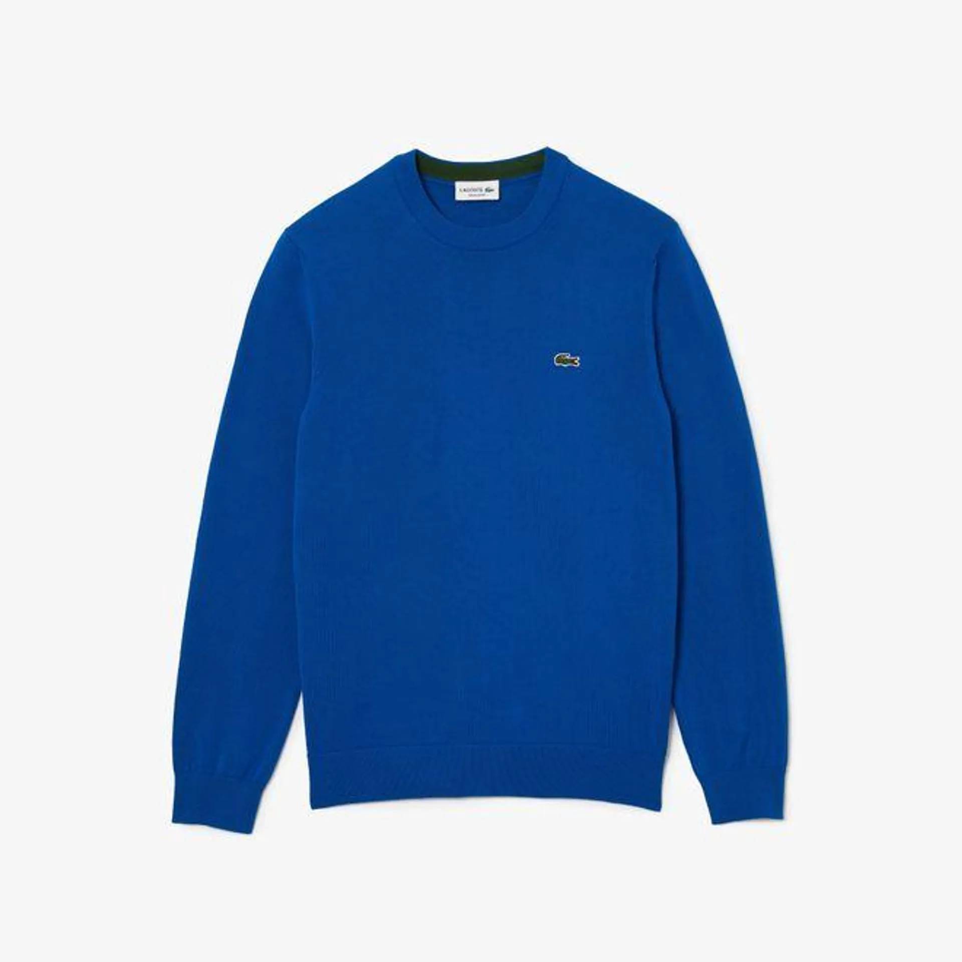 Lacoste Organic Cotton Crewneck Sweatshirt in Blue