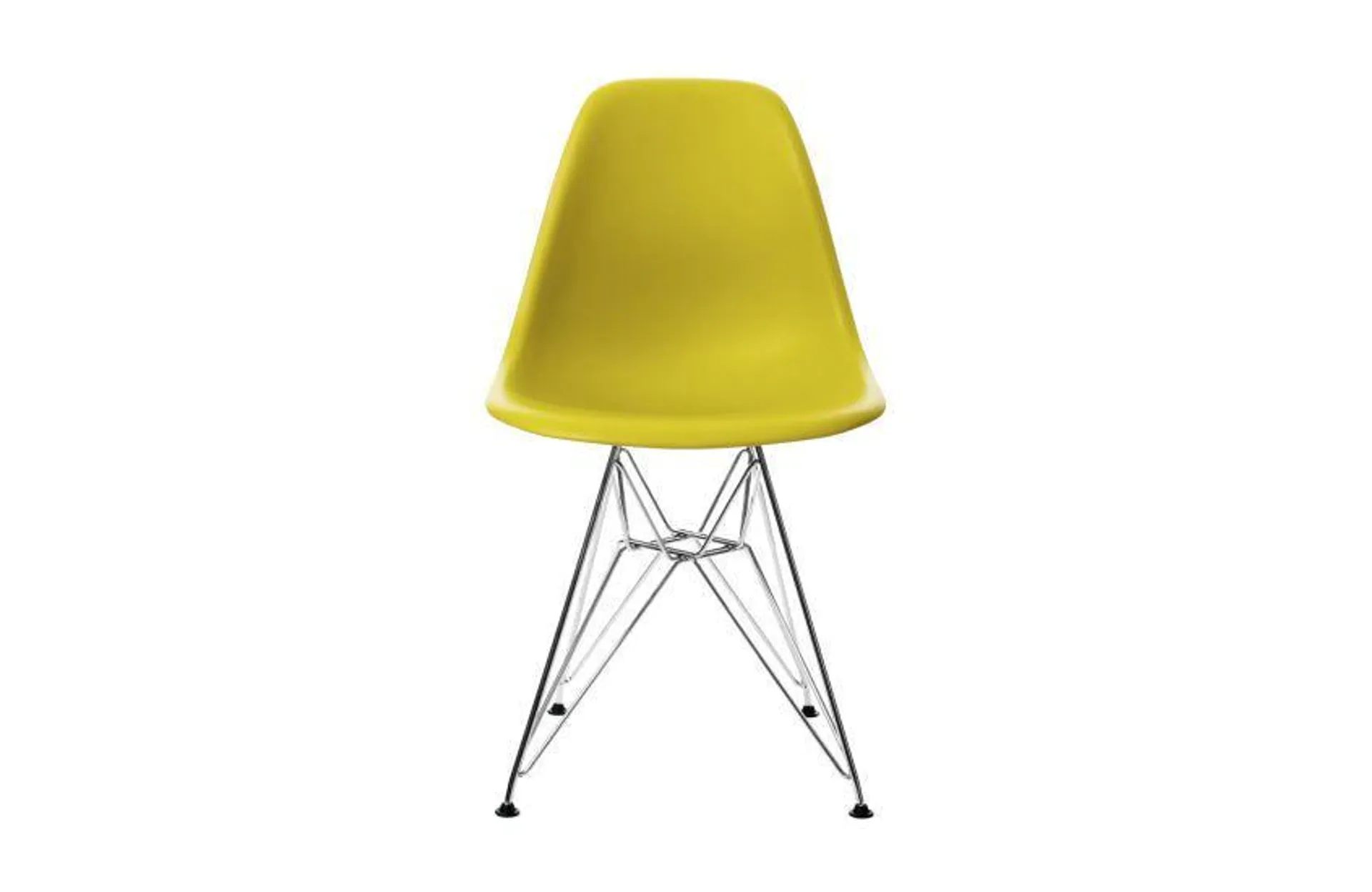 Eames DSR Chair New Height Mustard Chrome Legs