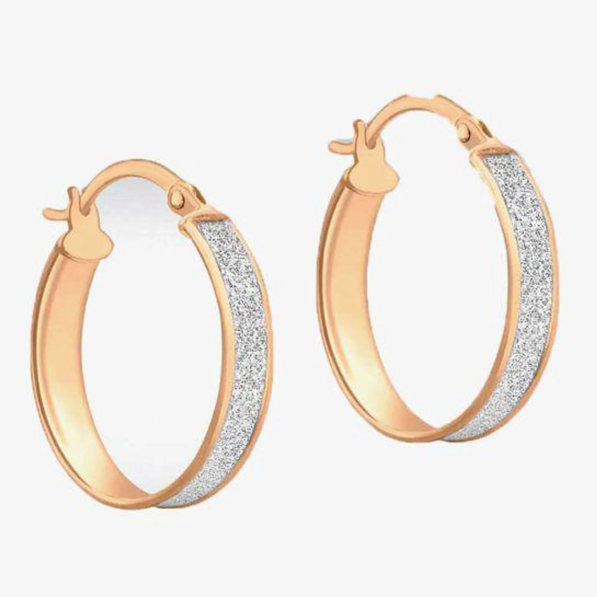 9ct Rose Gold Stardust Hoop Earrings 5.51.1019