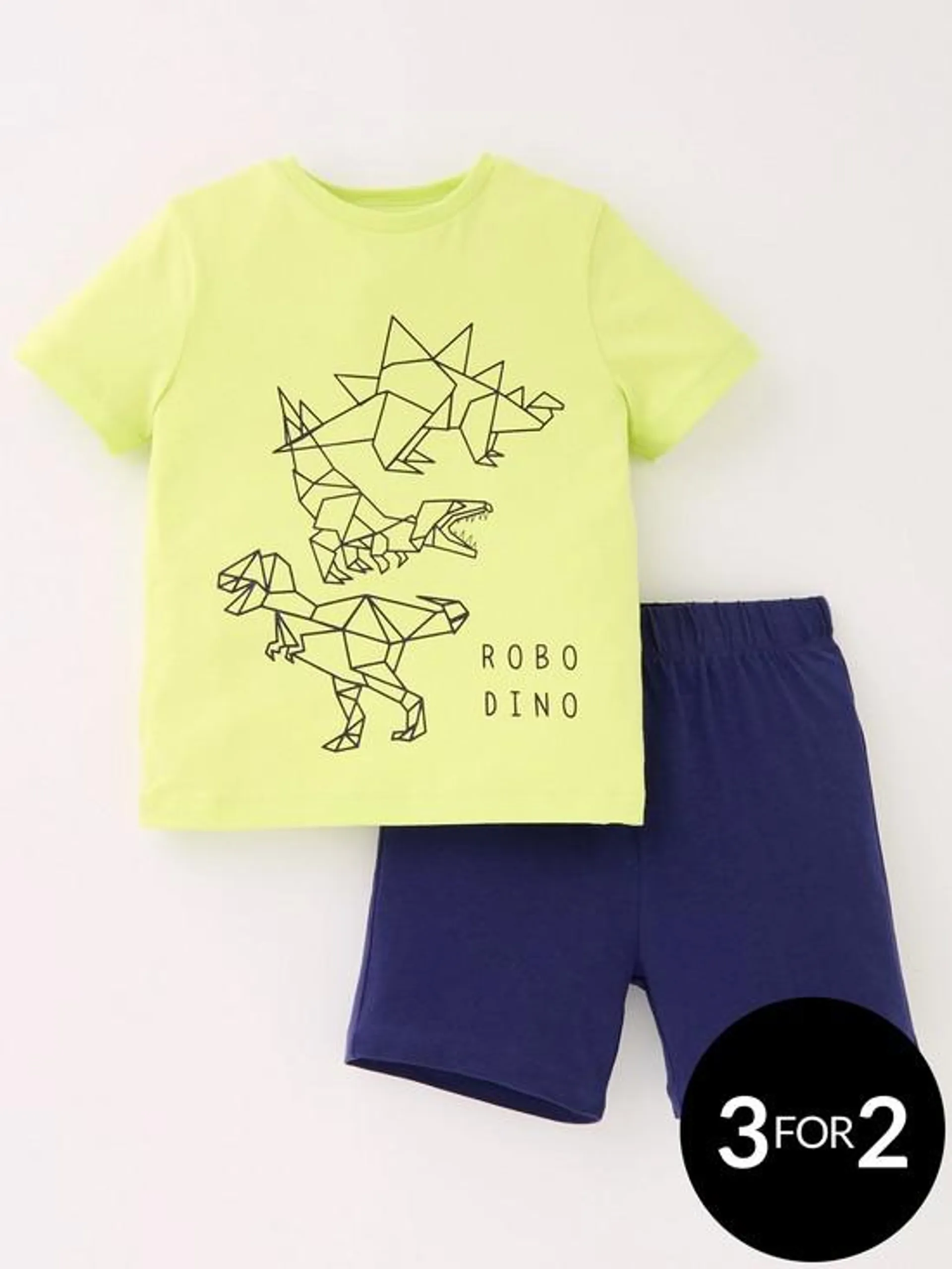 Boys Robo Dino Short Sleeve T-shirt And Short Set - Multi