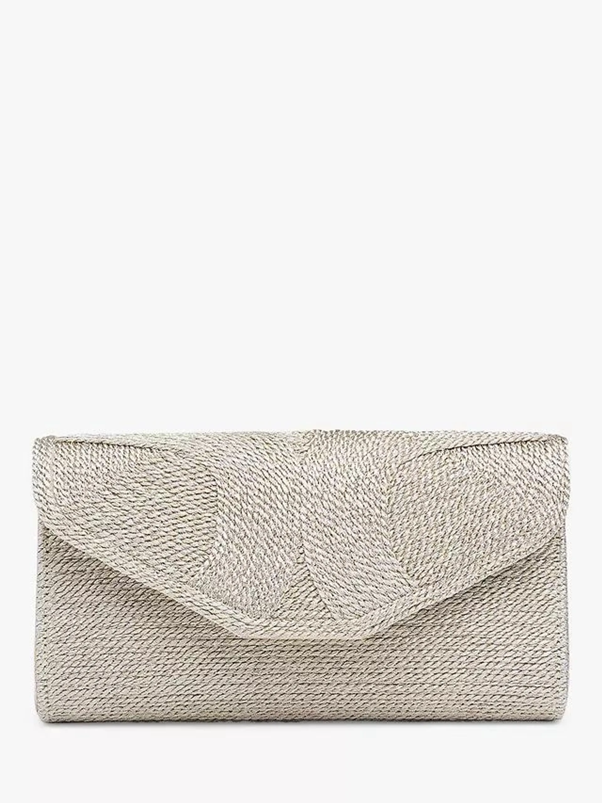 Lucia Rope Lurex Clutch Bag, Soft Gold