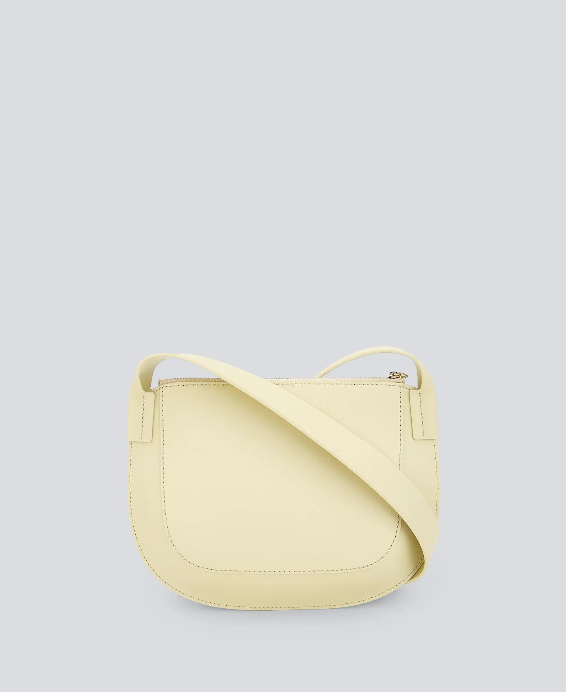 Yellow leather shoulder bag woman
