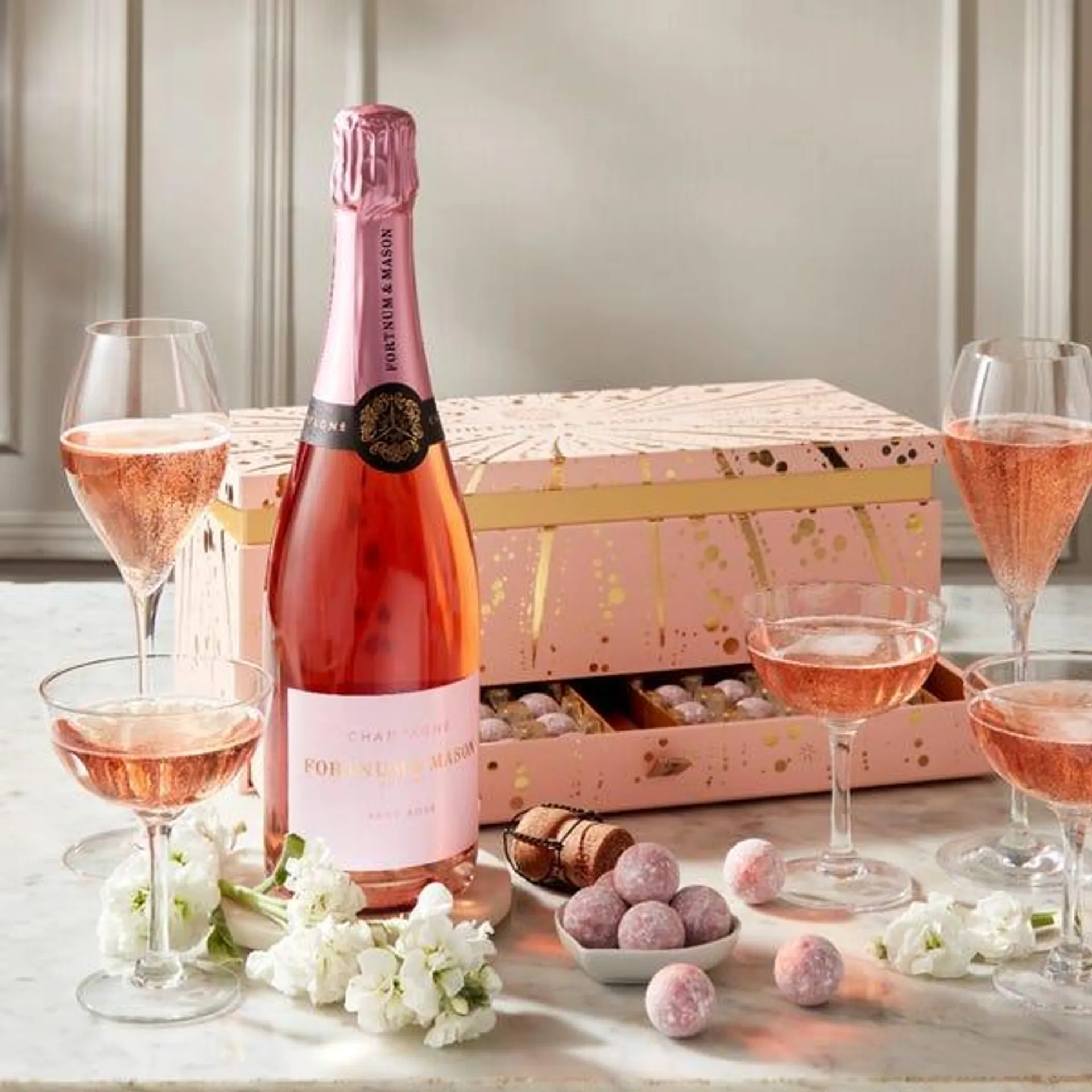 The Rosé Champagne & Chocolate Gift Box