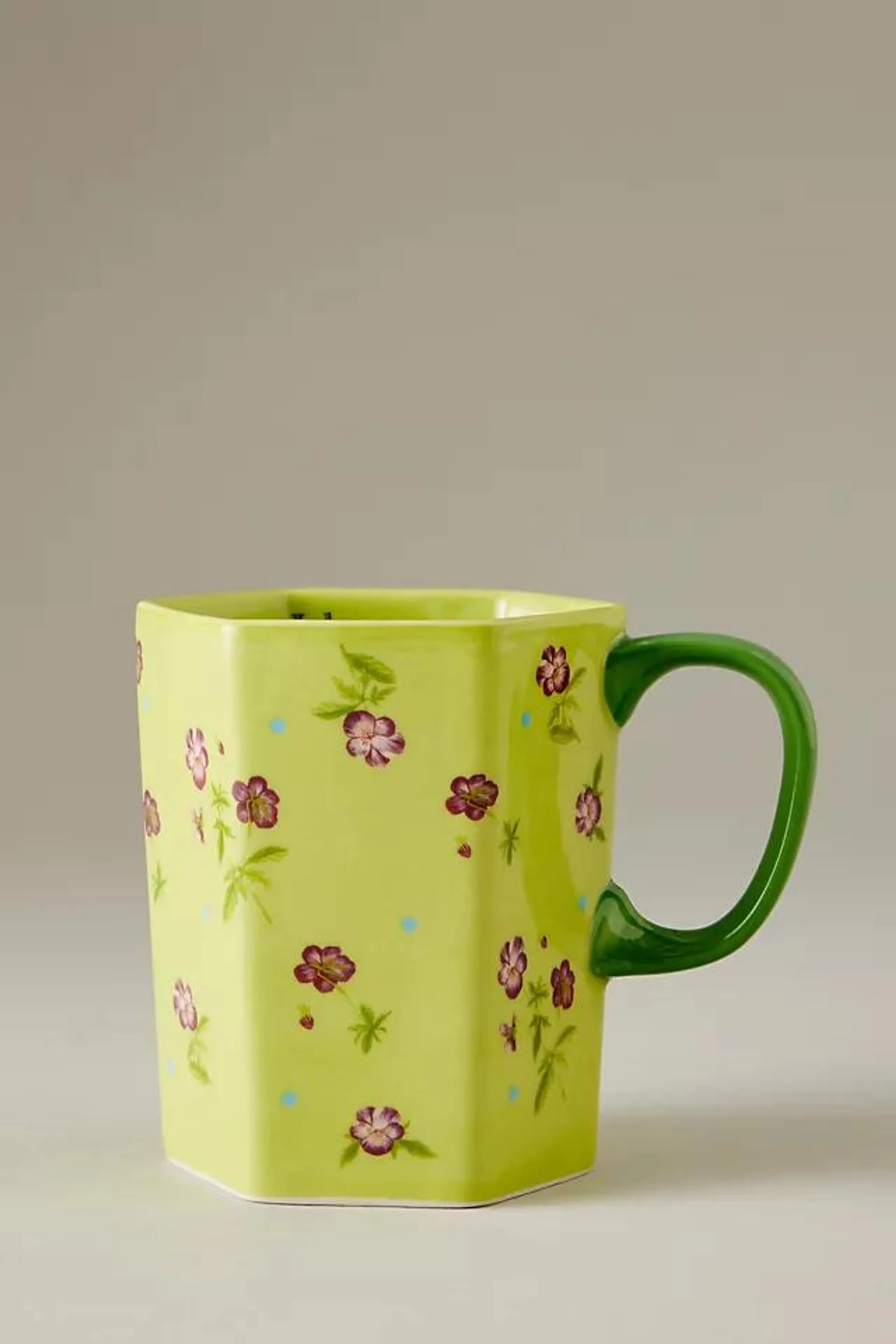 By Anthropologie Floral Graphic Mug