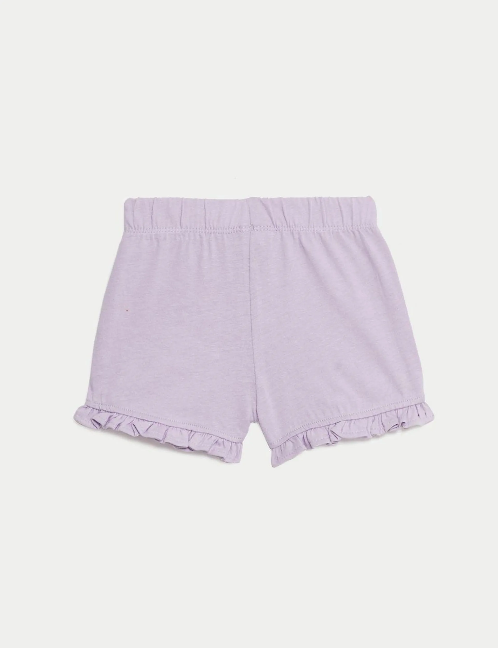 2pk Pure Cotton Frill Shorts (0-3 Yrs)