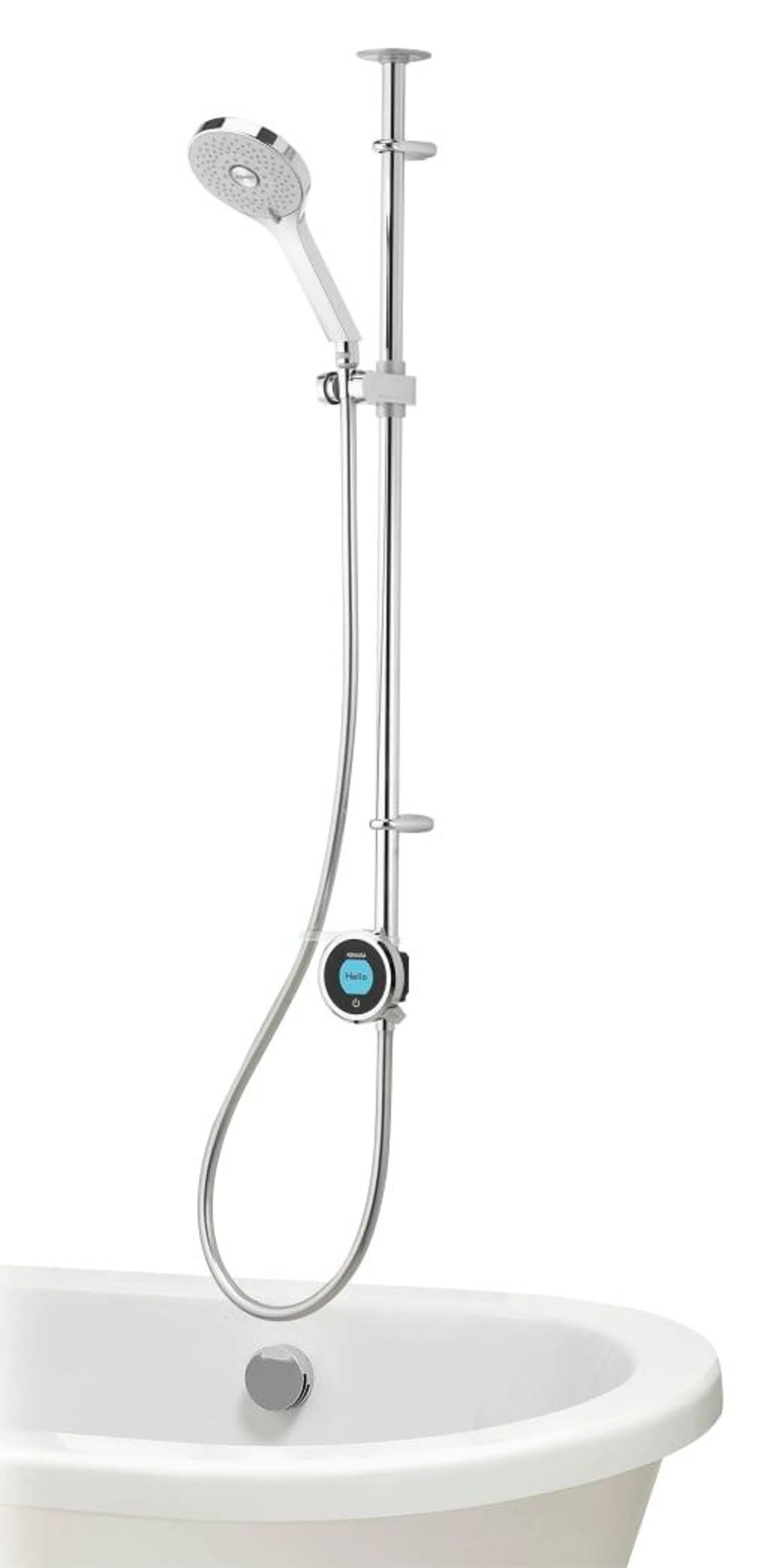 Aqualisa Optic Q Smart Exposed Gravity Pumped Shower with Adjustable Head & Bath Filler