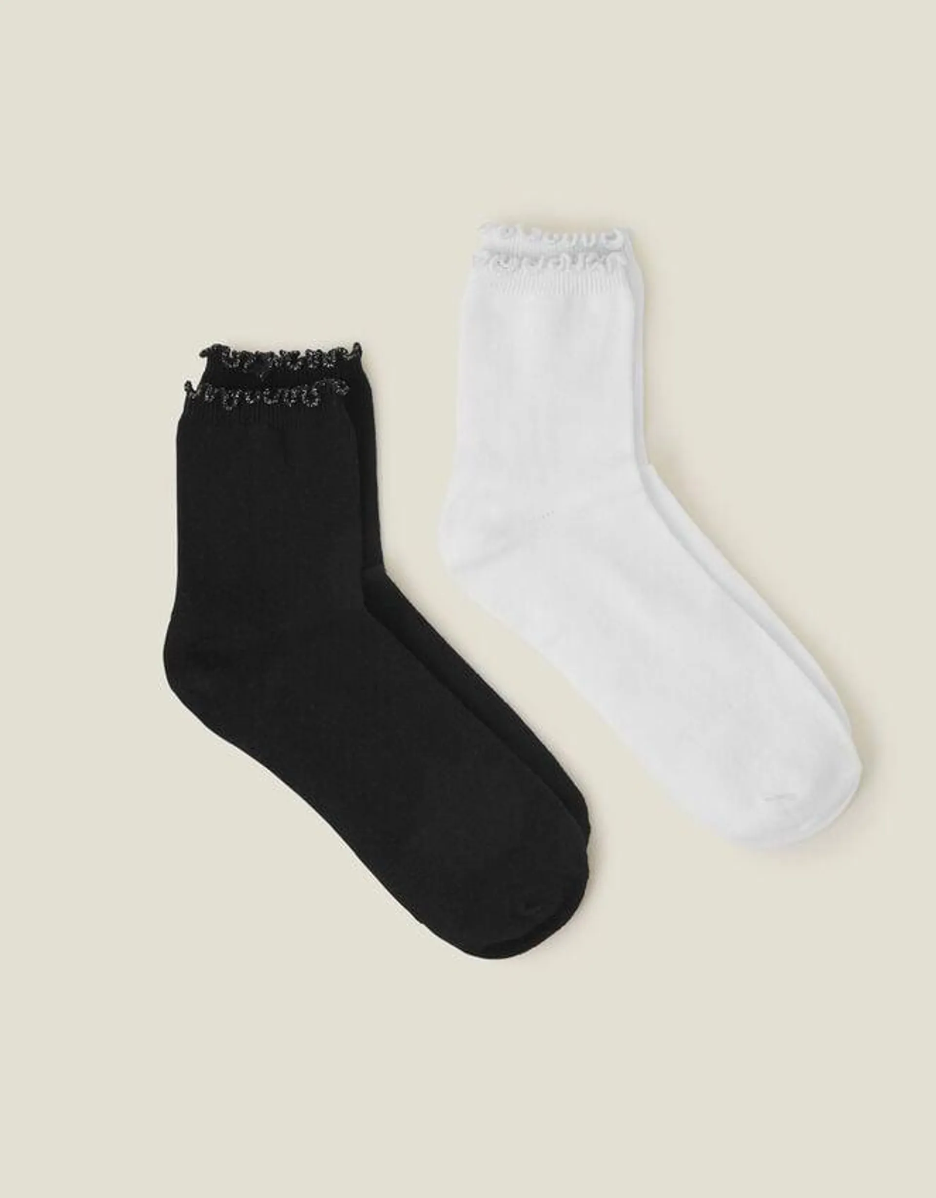 2-Pack Frill Ankle Socks